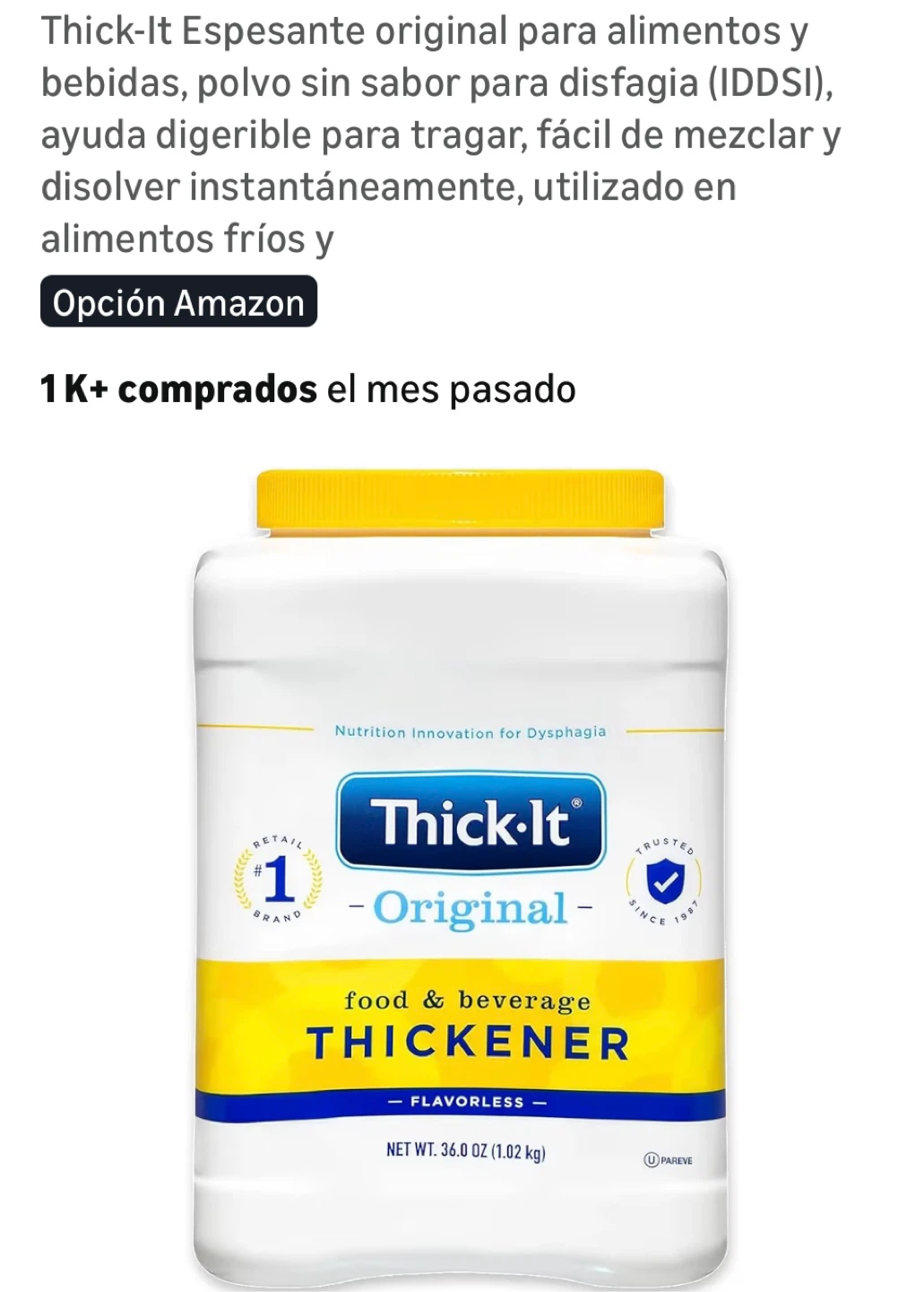 Thick-It Original Flavorless Food & Beverage Thickener, 36 oz