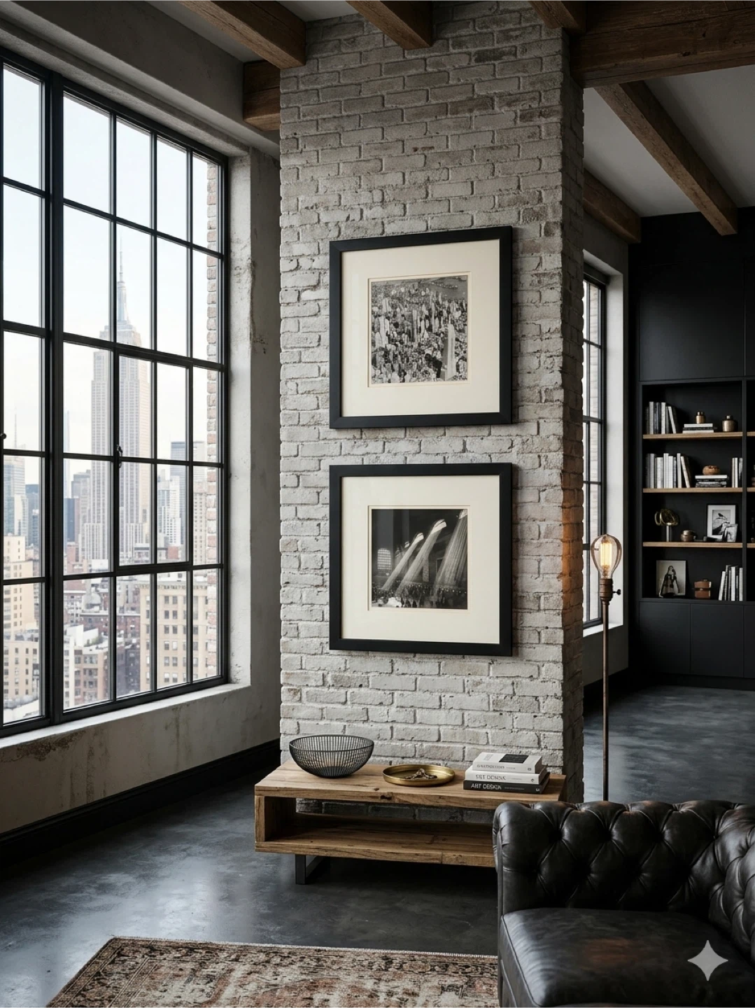 Framed NYC pictures.