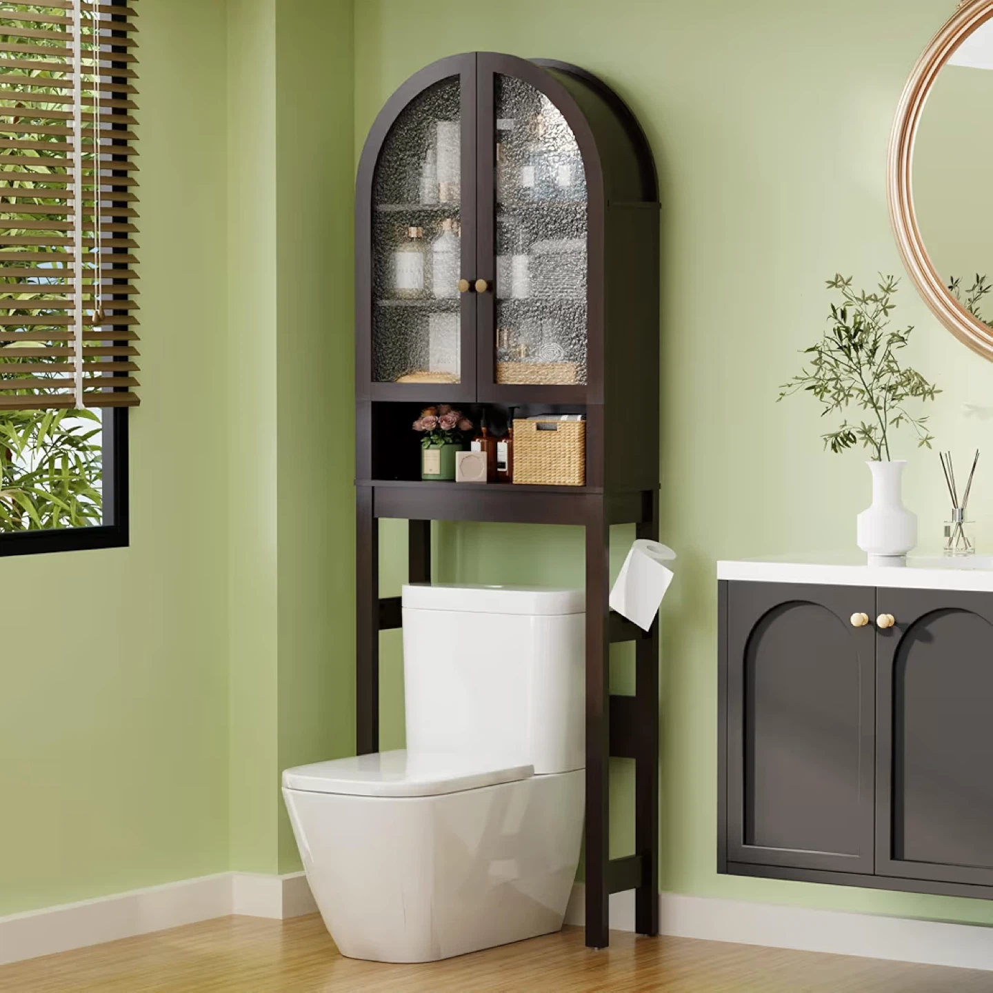 BONITURE Over The Toilet Storage Cabinet - Espresso