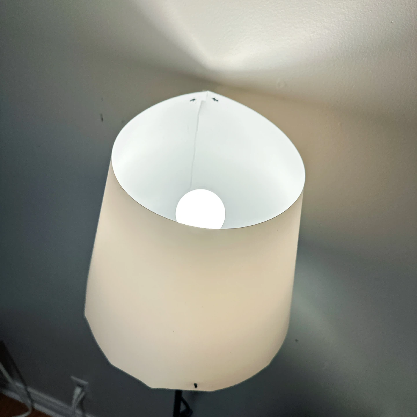 White Floor Lamp with Black Stand - photo 3