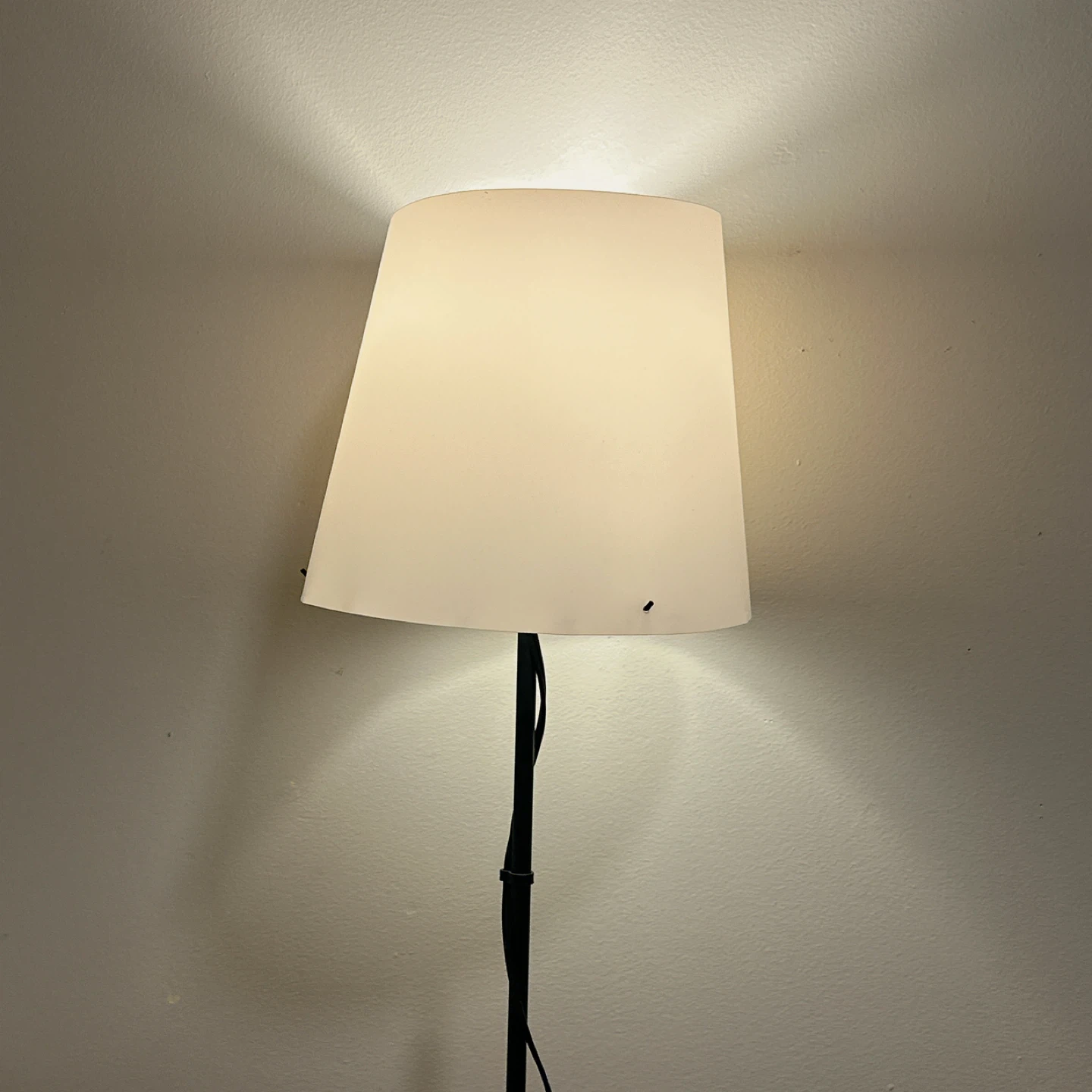 White Floor Lamp with Black Stand - photo 2