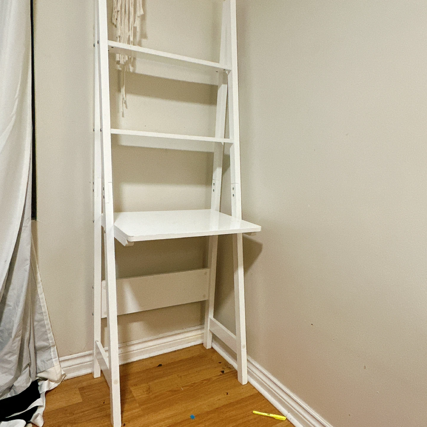 White Ladder Desk with Shelves