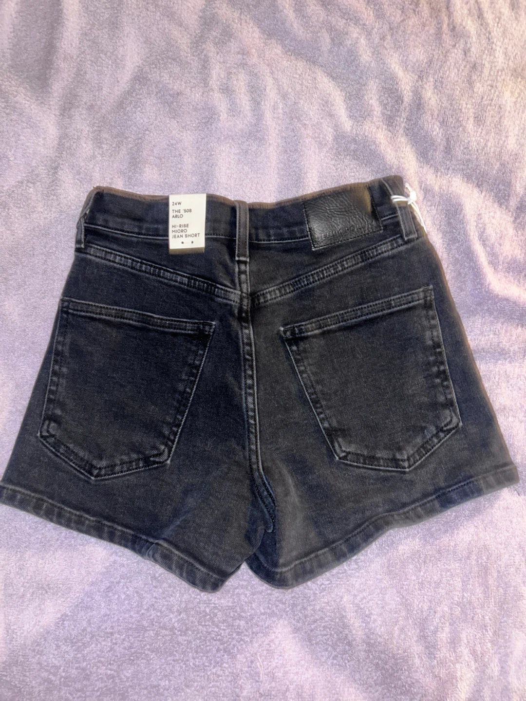aritzia black denim shorts - photo 4