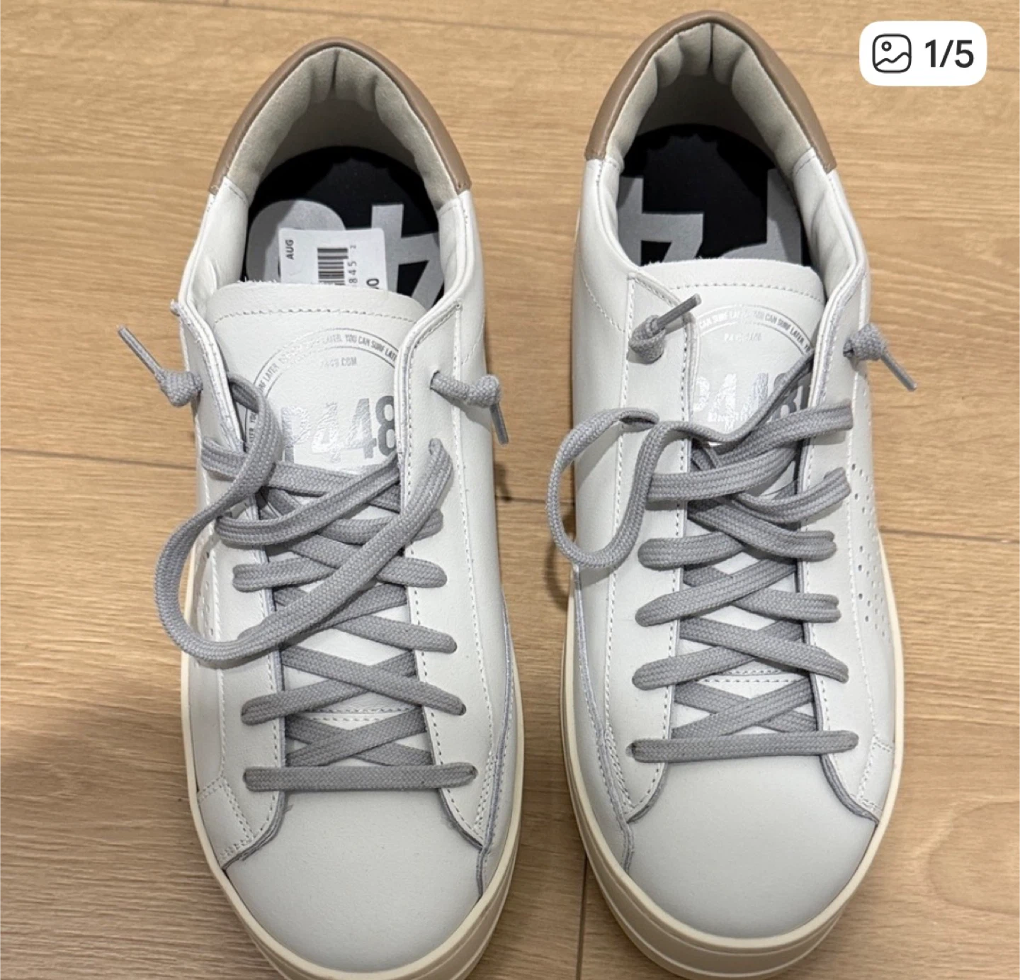 P448 John Sneakers White Leather Gold Accent - photo 3