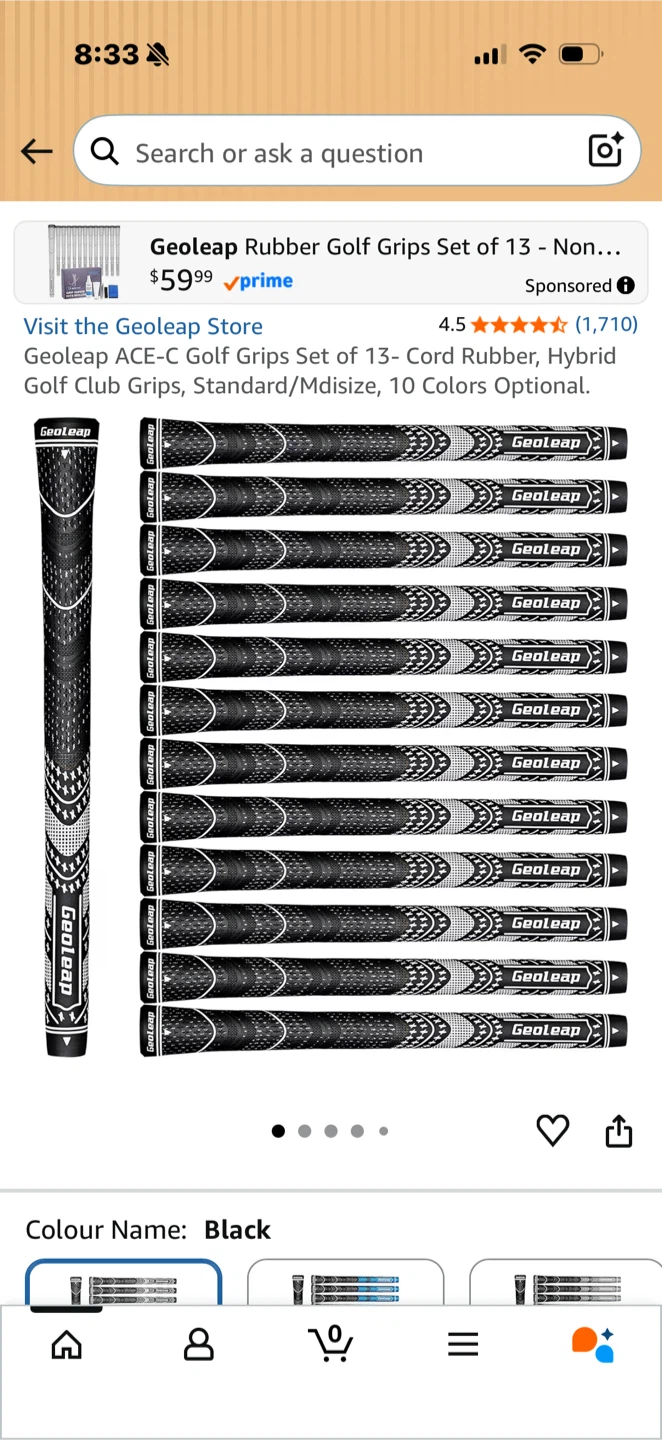 Geoleap Rubber Golf Grips Set of 13 - Black - photo 2