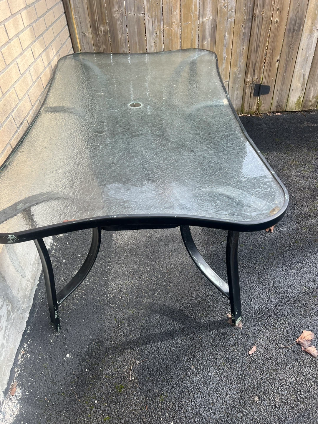 Glass Top Patio Dining Table