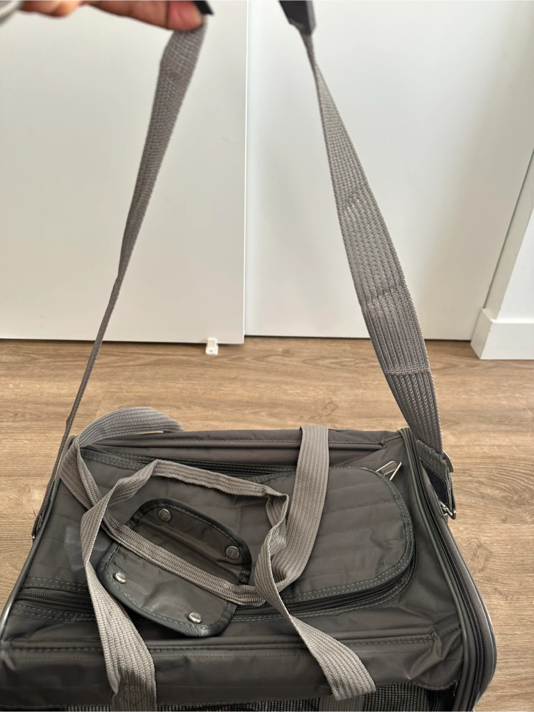 Grey Pet Carrier Bag with Fleece Pad - photo 4