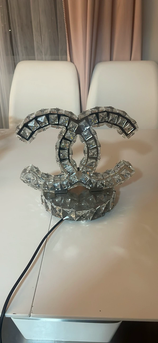 Chanel Inspired CC Logo Crystal Lamps (Set of 2)