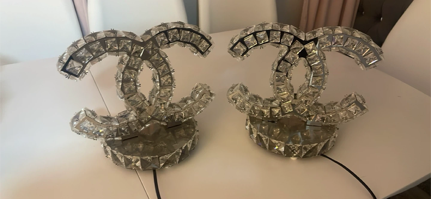 Chanel Inspired CC Logo Crystal Lamps (Set of 2) - photo 2
