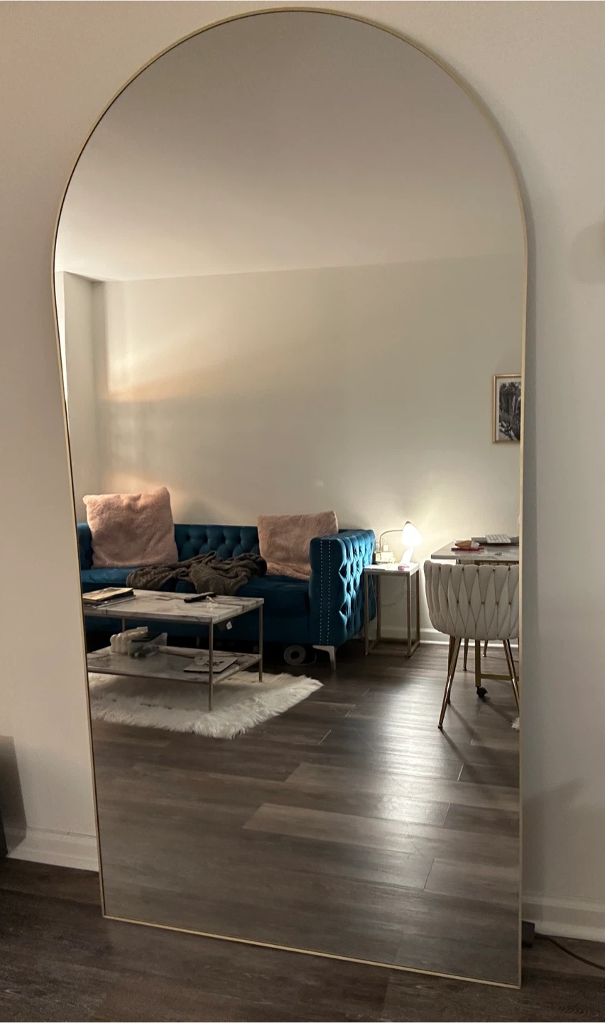 Arch Floor Mirror with Gold Frame 81x41