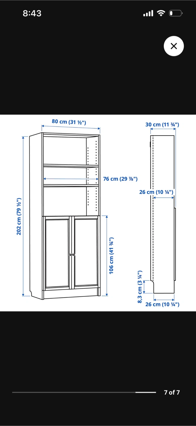 Ikea Billy Bookcase with Doors - photo 3