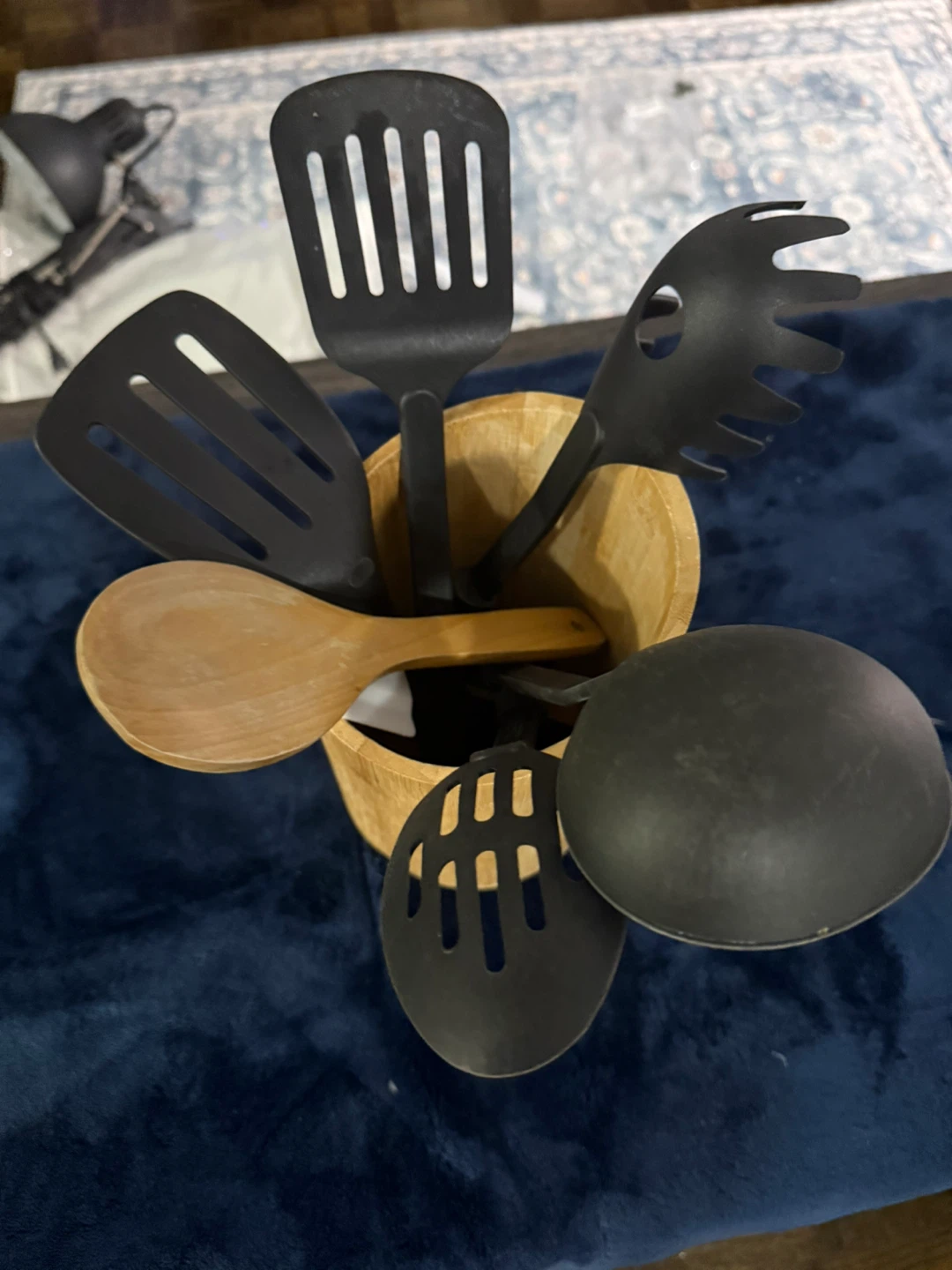 Utensil Set with Bamboo Holder