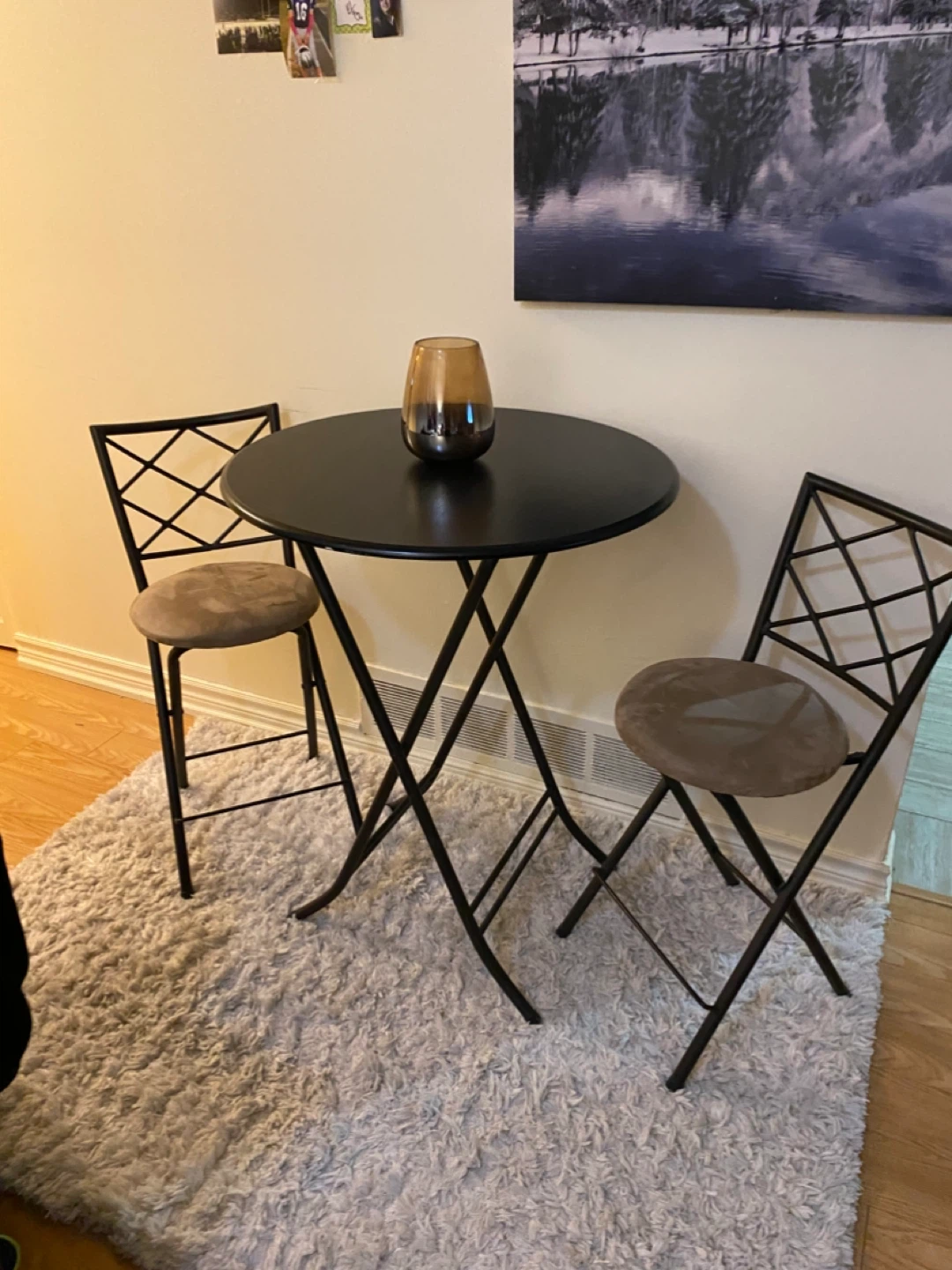 Round Folding Bistro Table with 2 Chairs