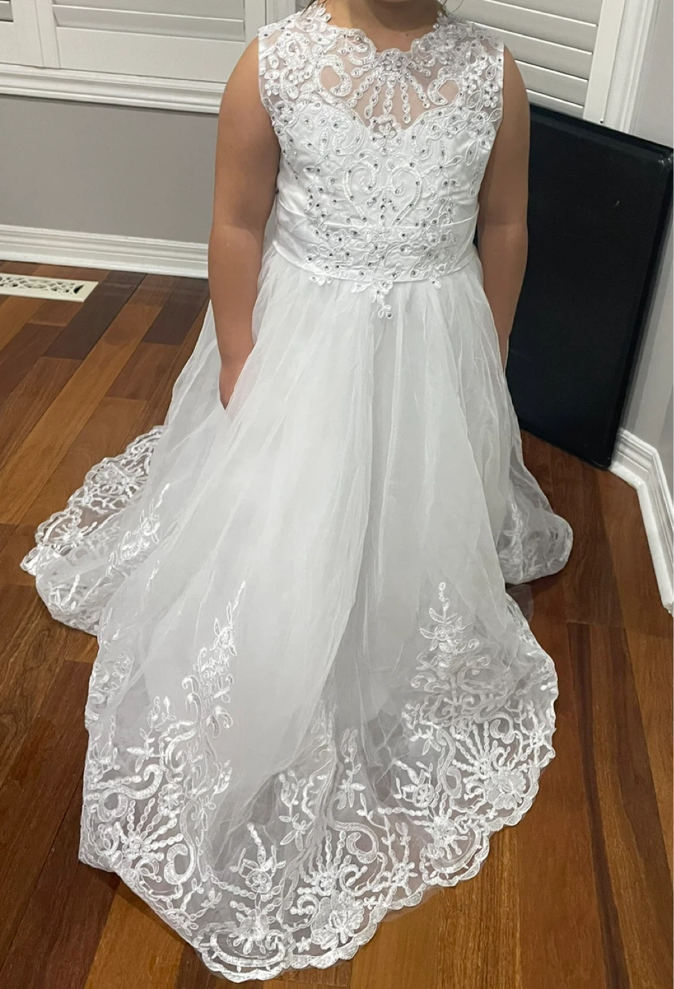 White Lace Princess Dress - Girls Size 10 - photo 2