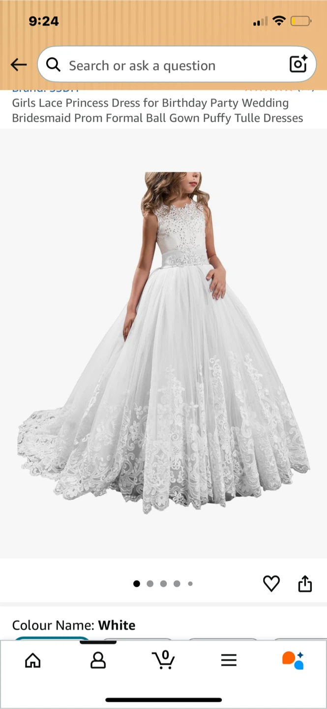 White Lace Princess Dress - Girls Size 10 - photo 3
