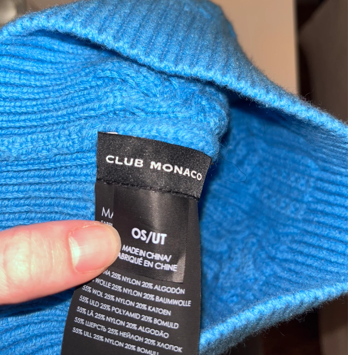 🆕Club Monaco Blue Cable Knit Beanie OS/UT - photo 2