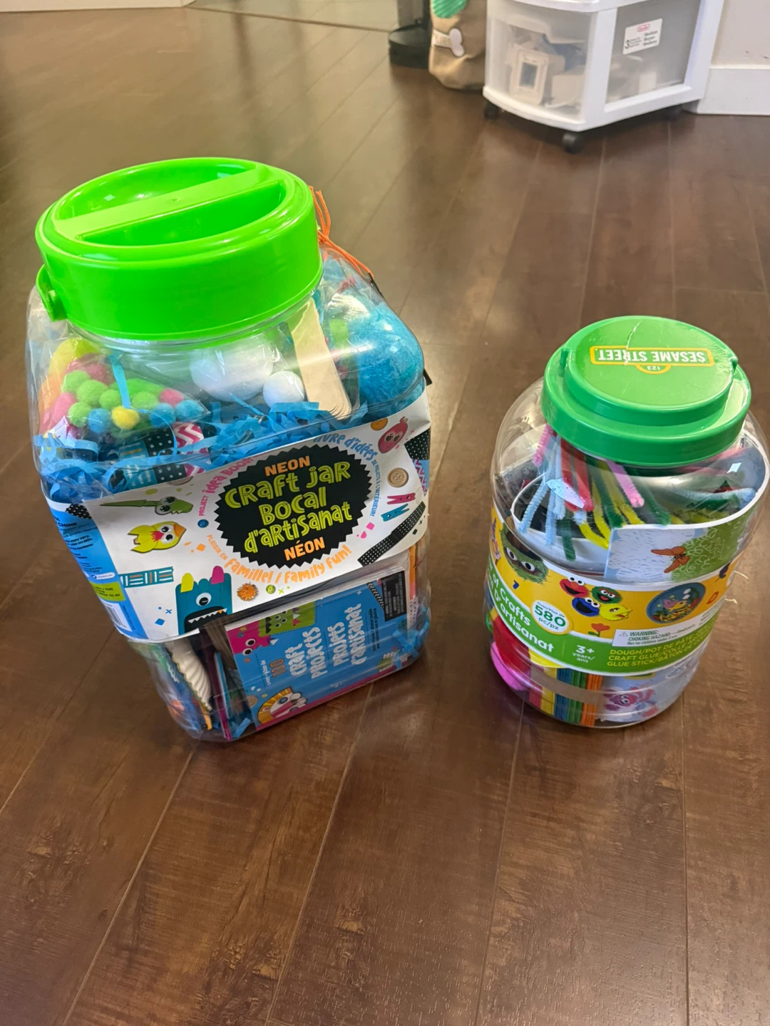 Neon Craft Jar and Sesame Street Craft Jar
