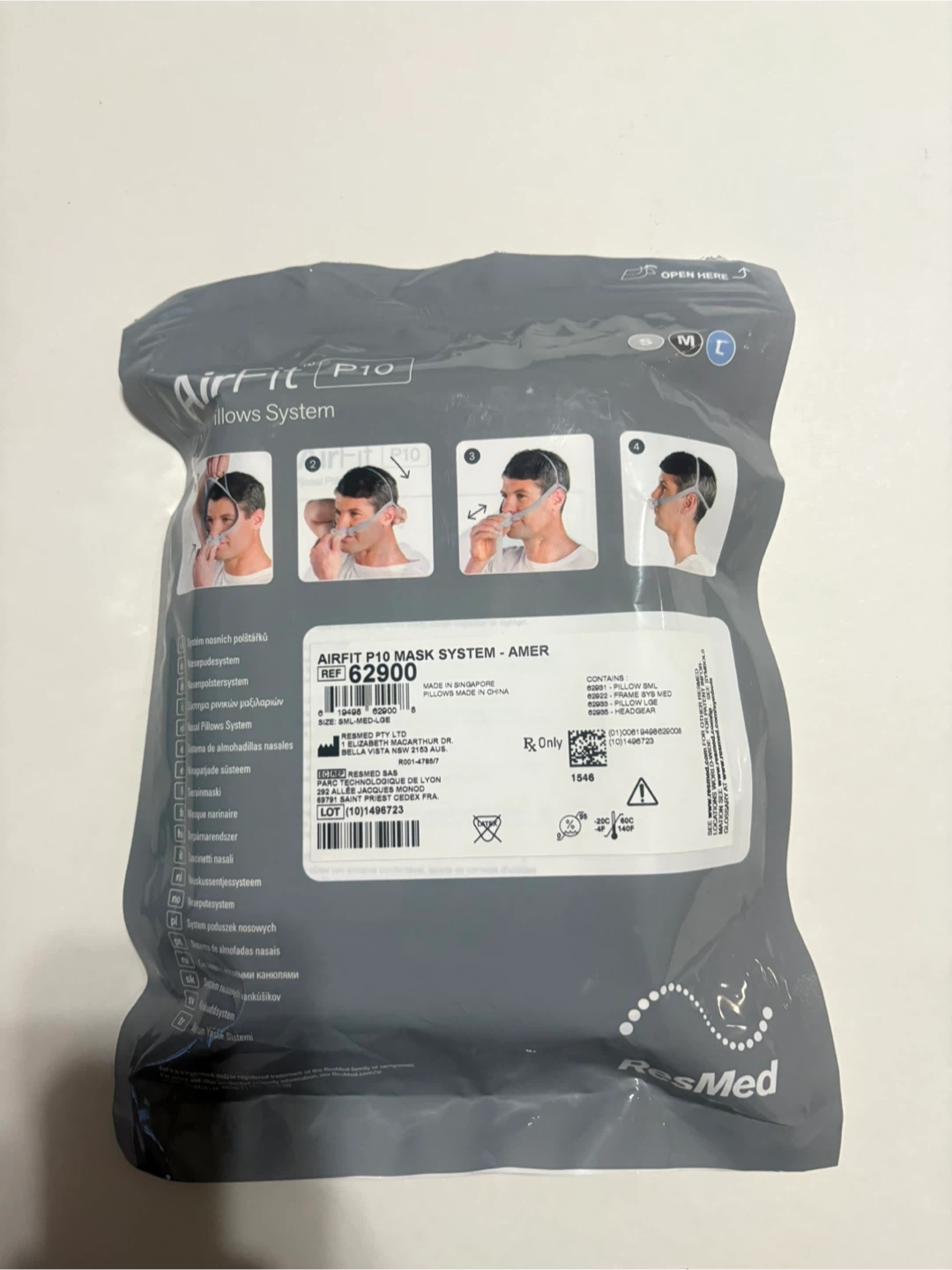 ResMed AirFit P10 Nasal Pillow System CPAP Mask - photo 2