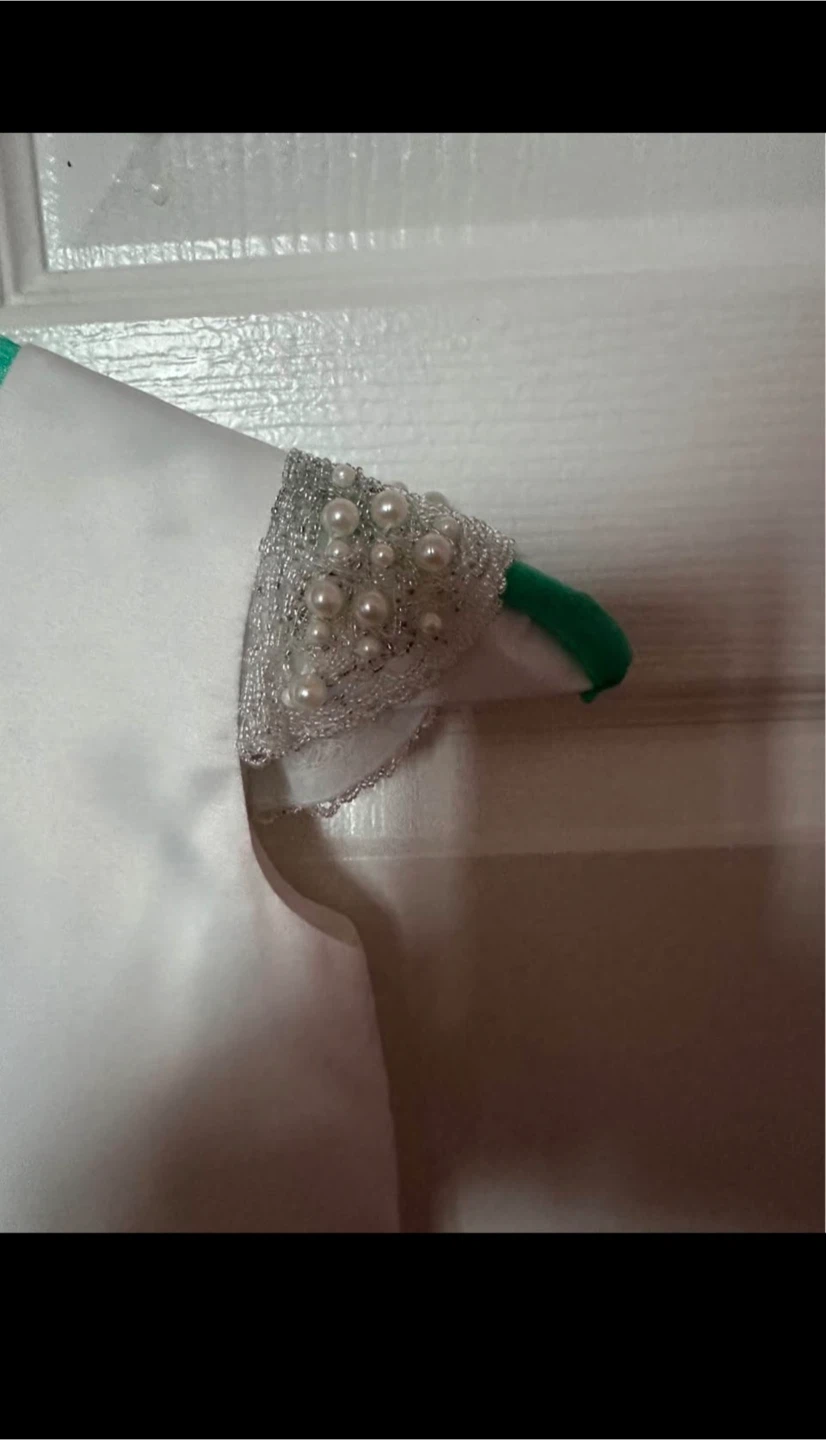 White Tulle Flower Girl Dress with Embellishments - photo 3