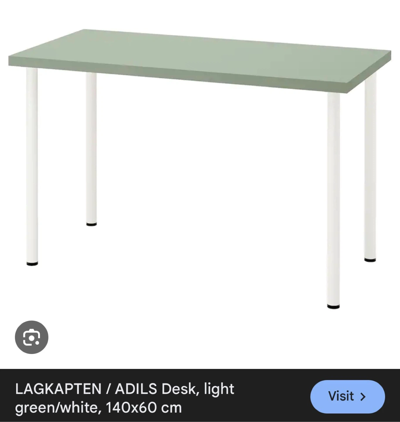 IKEA LAGKAPTEN / ADILS Desk, light green/white, 140x60 cm