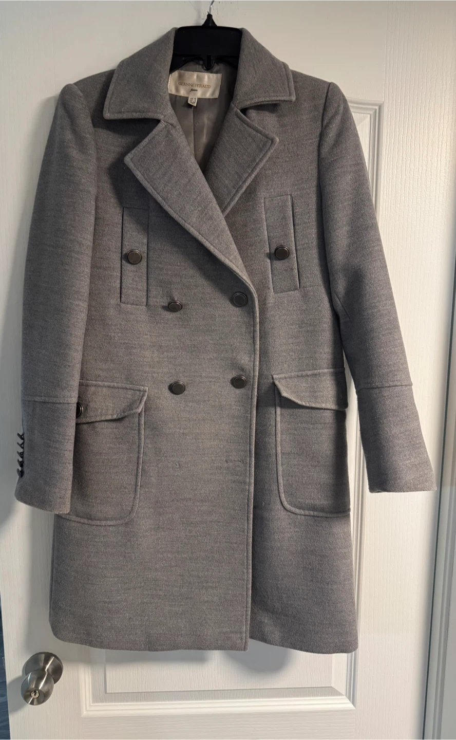 Gianni Feraud Femme Grey Double-Breasted Coat