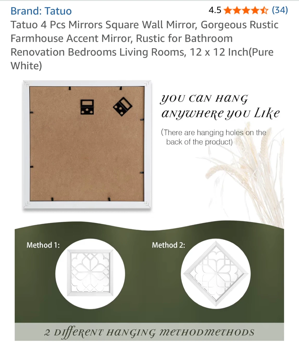 NEW 12x12inch Wall Mirrors. 4 available. - photo 5