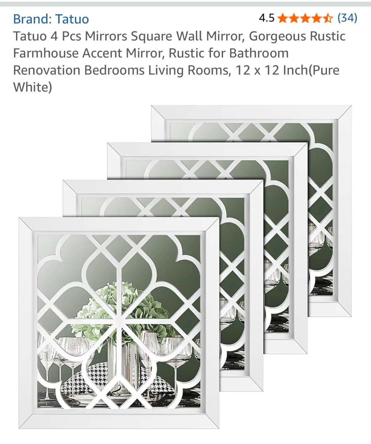 NEW 12x12inch Wall Mirrors. 4 available.