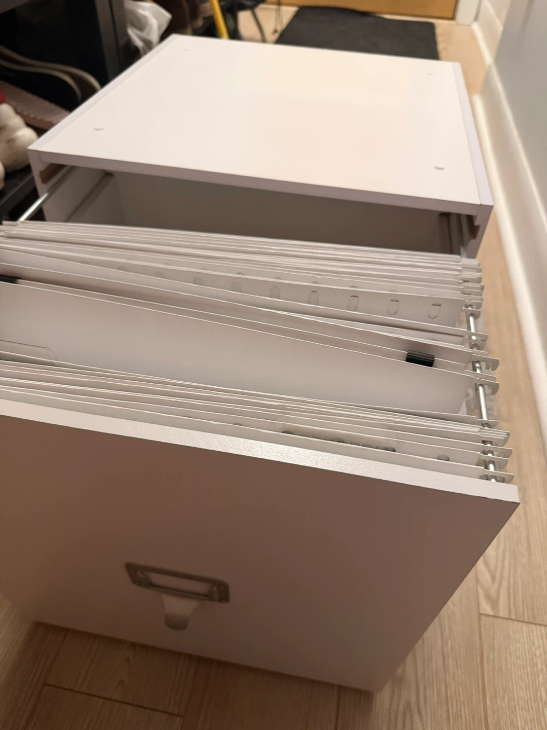White Filing Cabinet with Drawer - photo 2