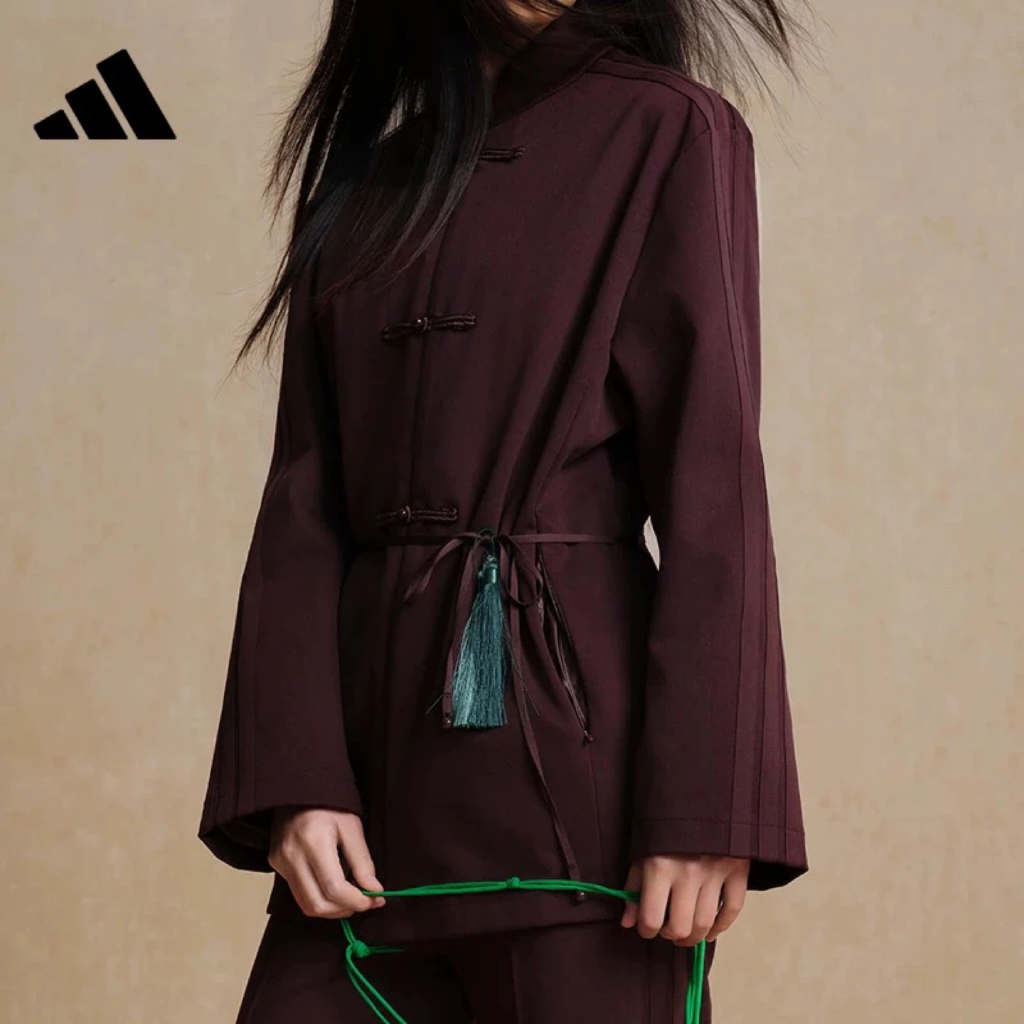 Adidas x Samuel Gui Yang Chinese Style Suit Jacket Brown