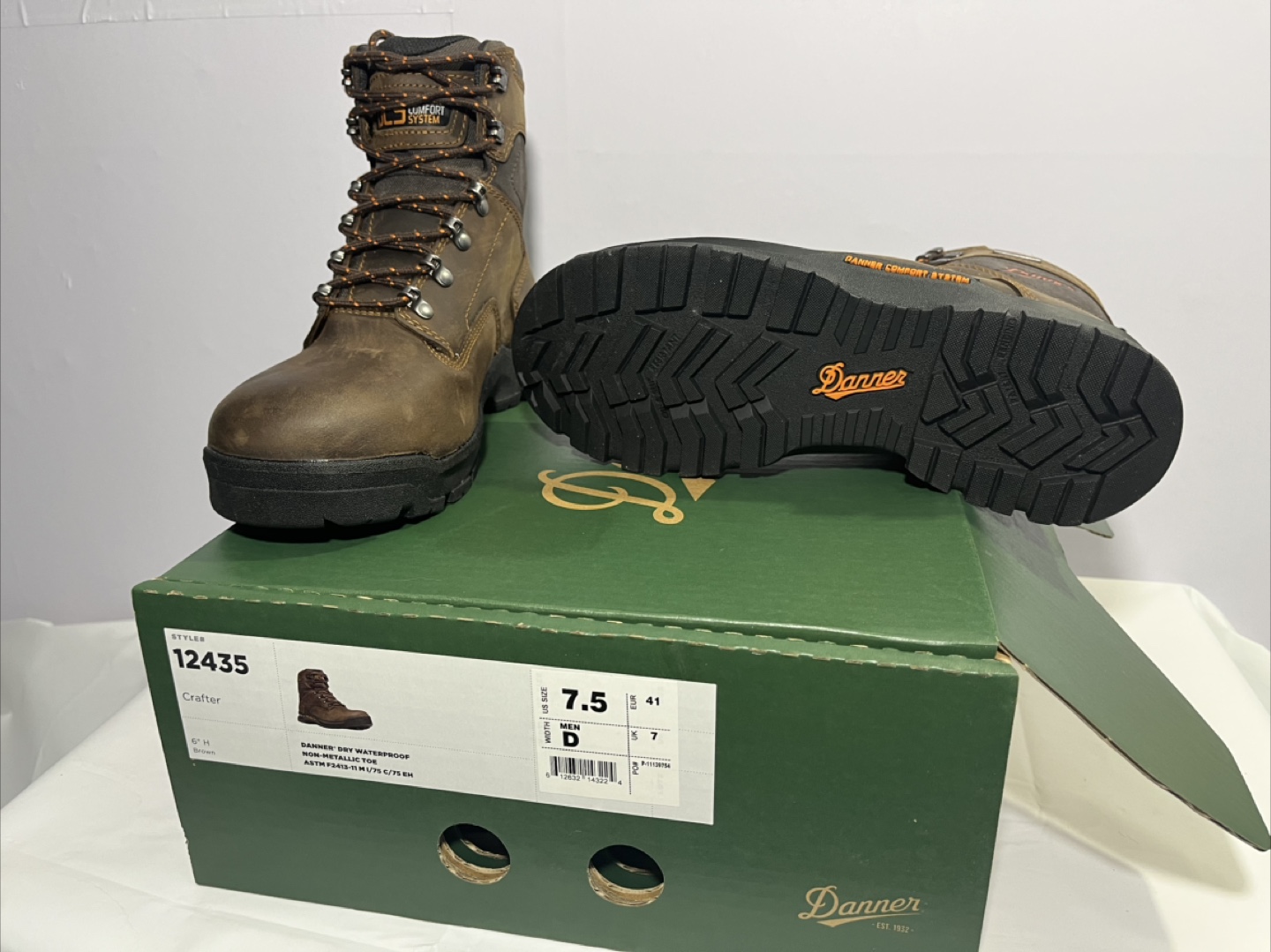 New Danner Crafter Men's Waterproof  Boots Size 7.5 D Brown - photo 2