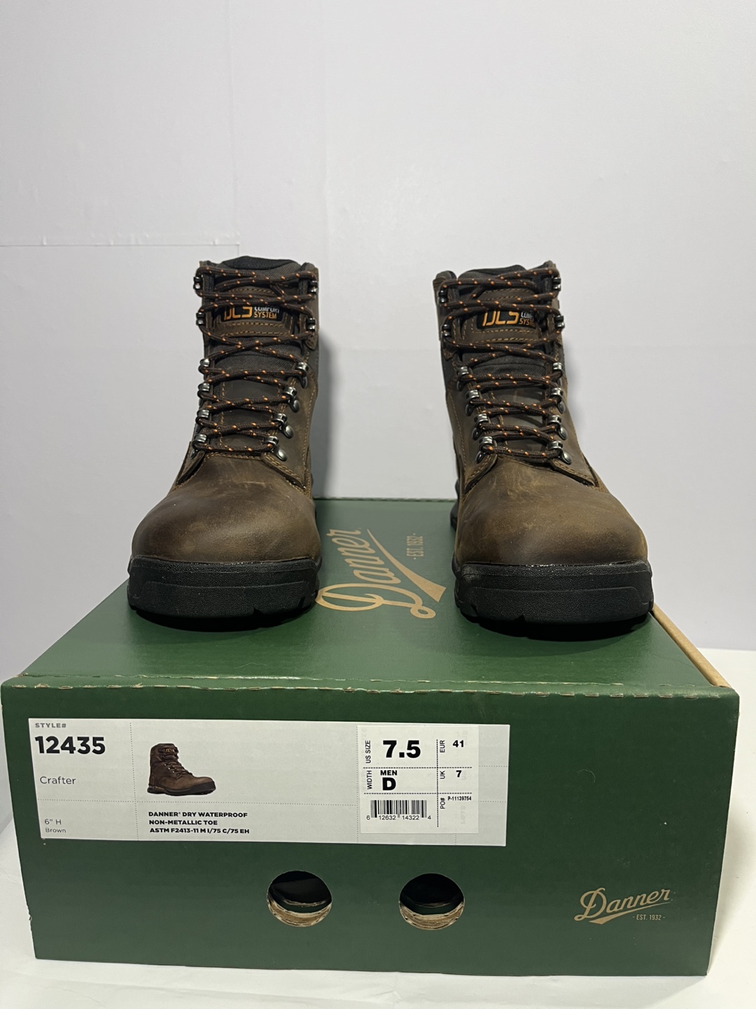 New Danner Crafter Men's Waterproof  Boots Size 7.5 D Brown