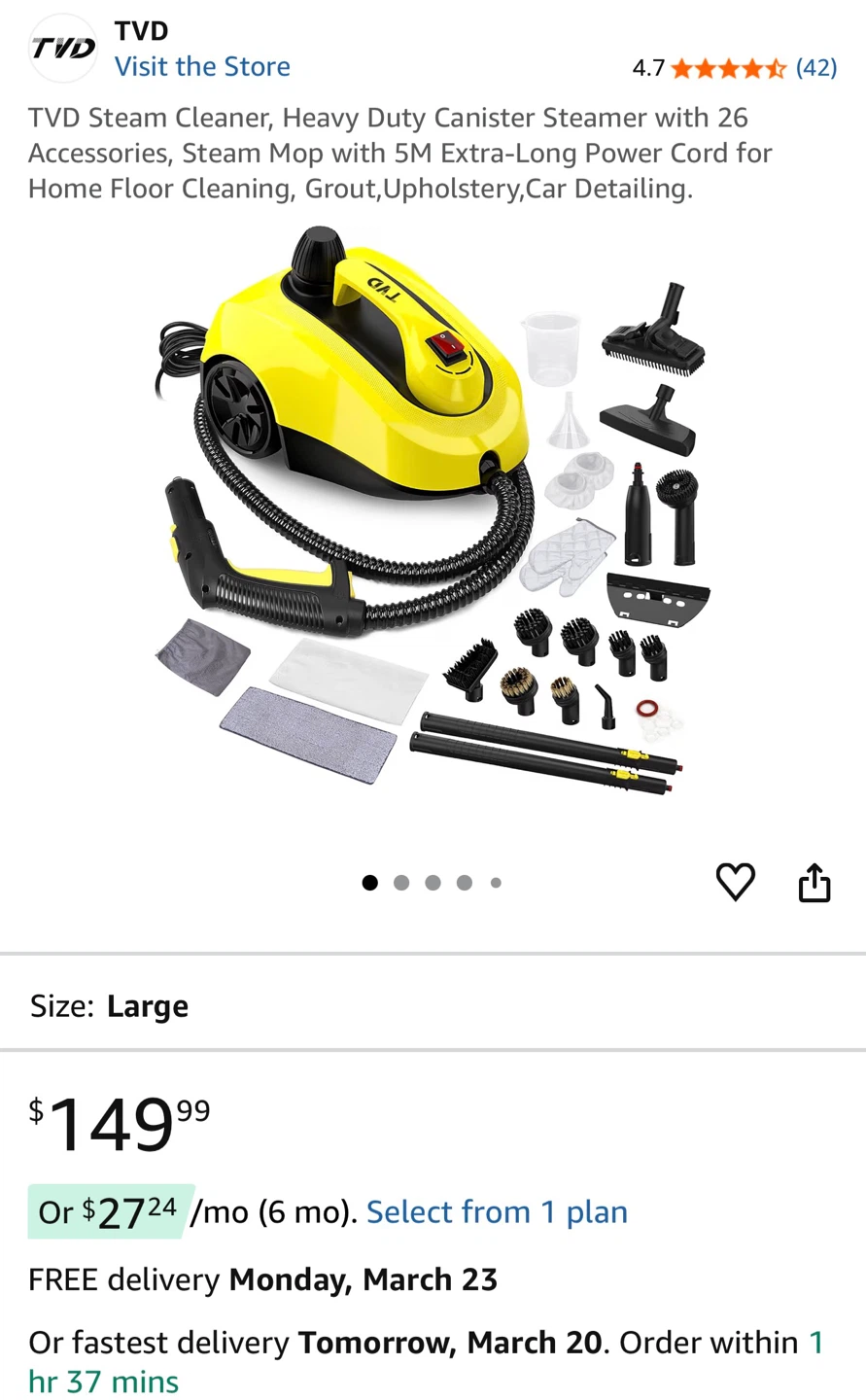 TVD Steam Cleaner with 26 Accessories