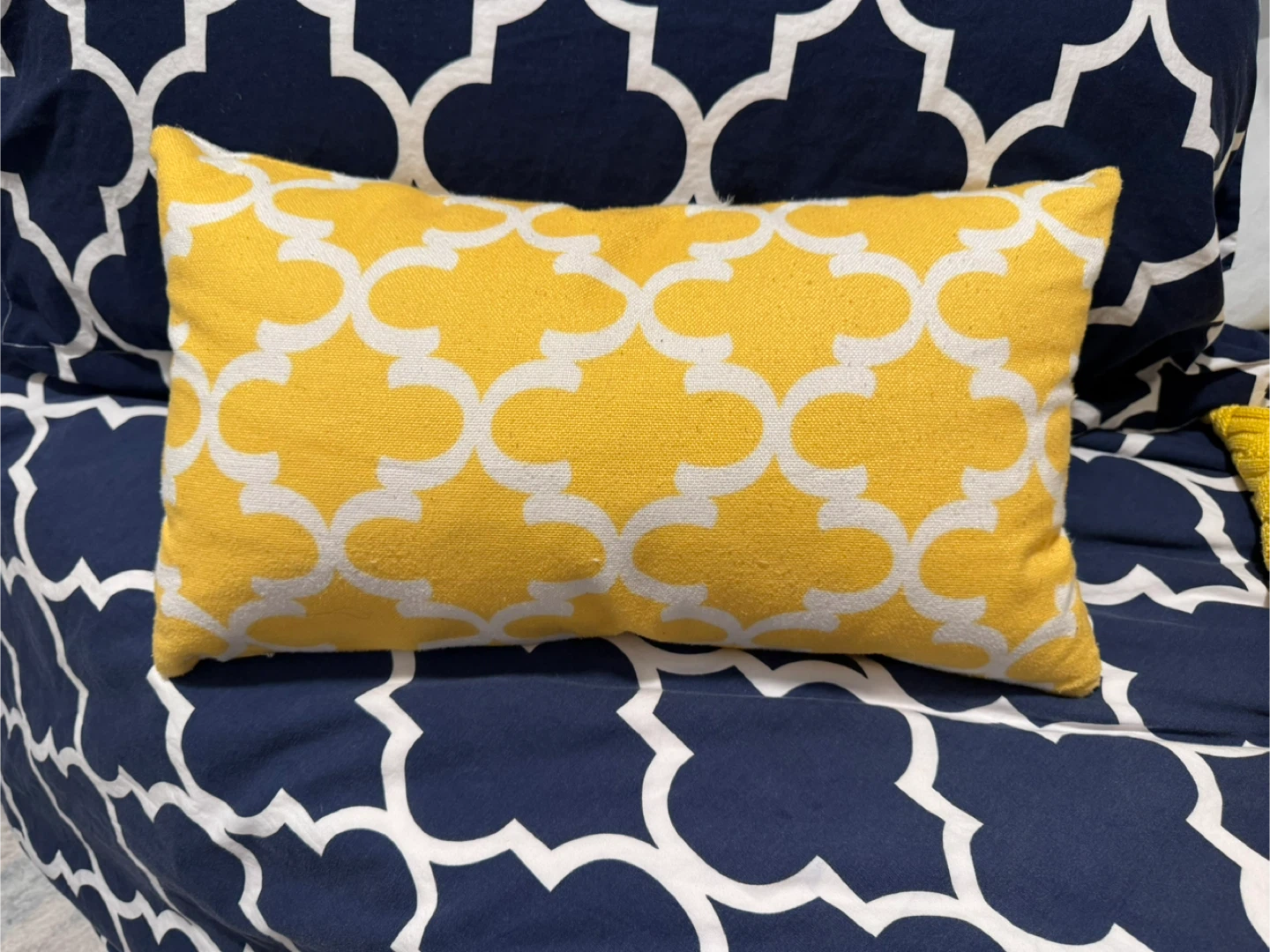 Yellow Geometric Pattern Accent Pillow (2)