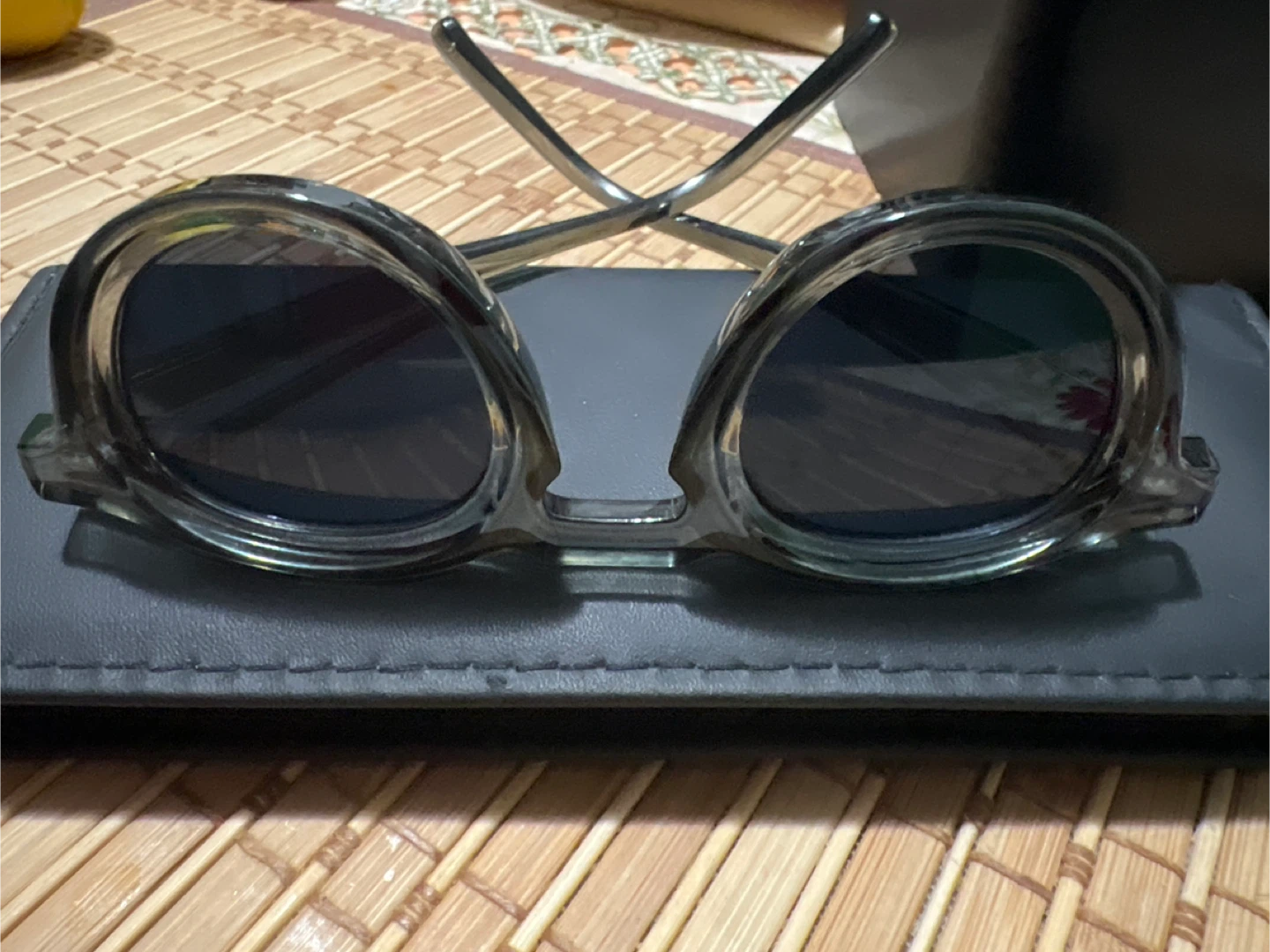 Grey Clear Frame Sunglasses