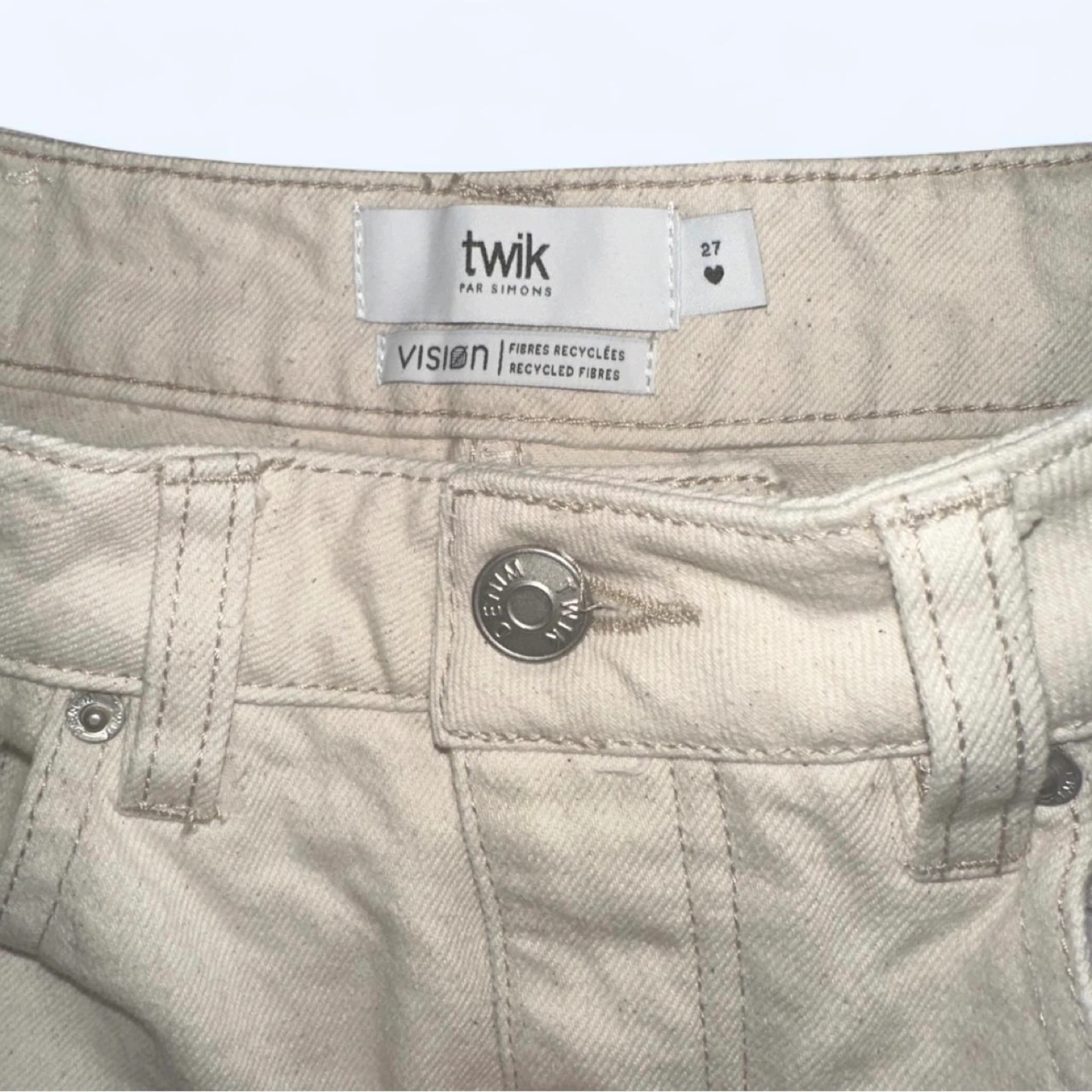 Twik Par Simons cream/white straight-leg jeans size 27 - photo 2