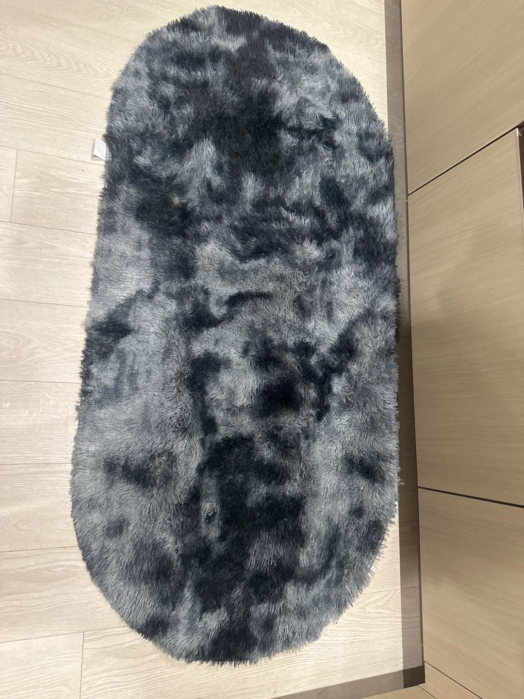 Grey Tie-Dye Shag Rug - 150x80cm - New