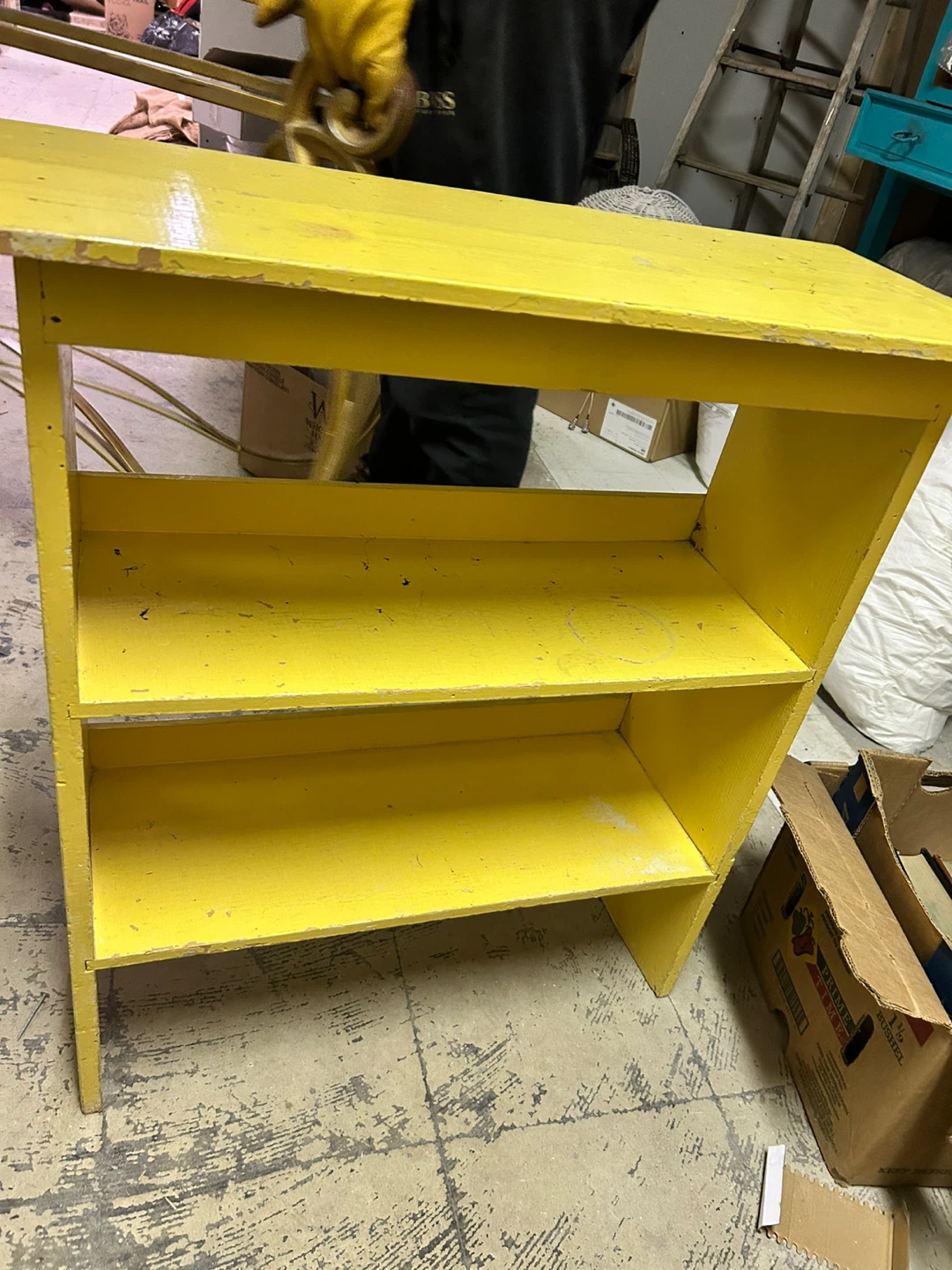 Yellow Wooden Shelf Unit