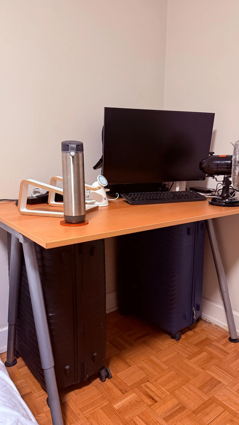 IKEA Galant Wooden Standing Desk with Metal Legs Adjustable - photo 2
