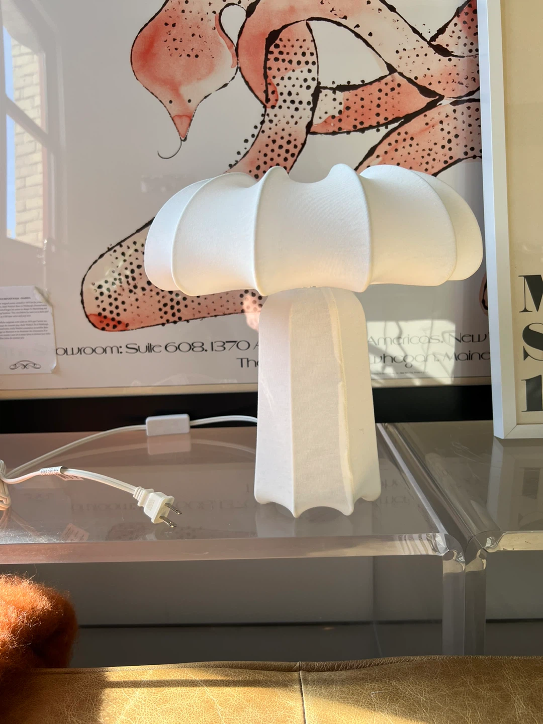 White Fabric Table Lamp