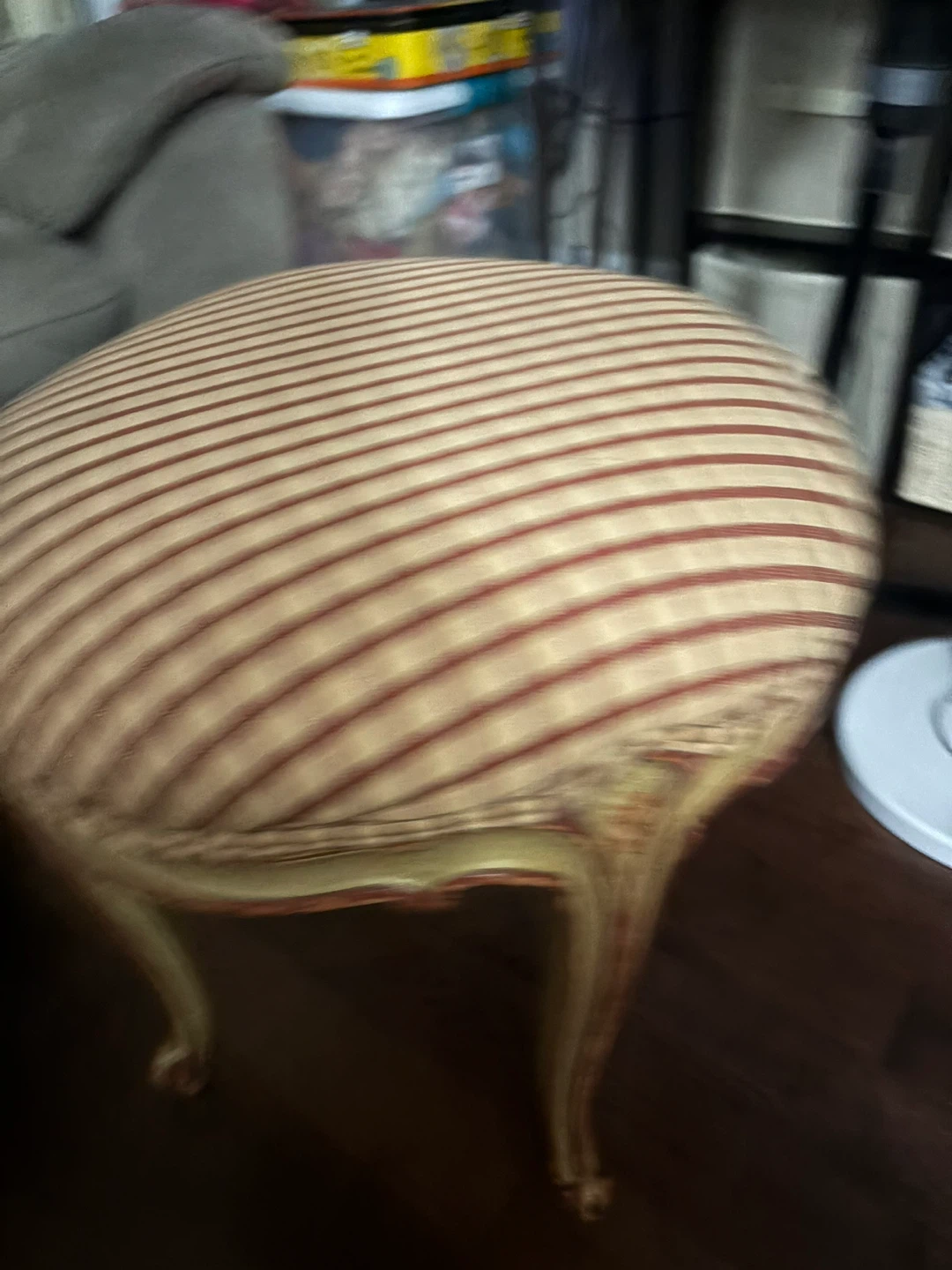 Striped Ottoman Stool