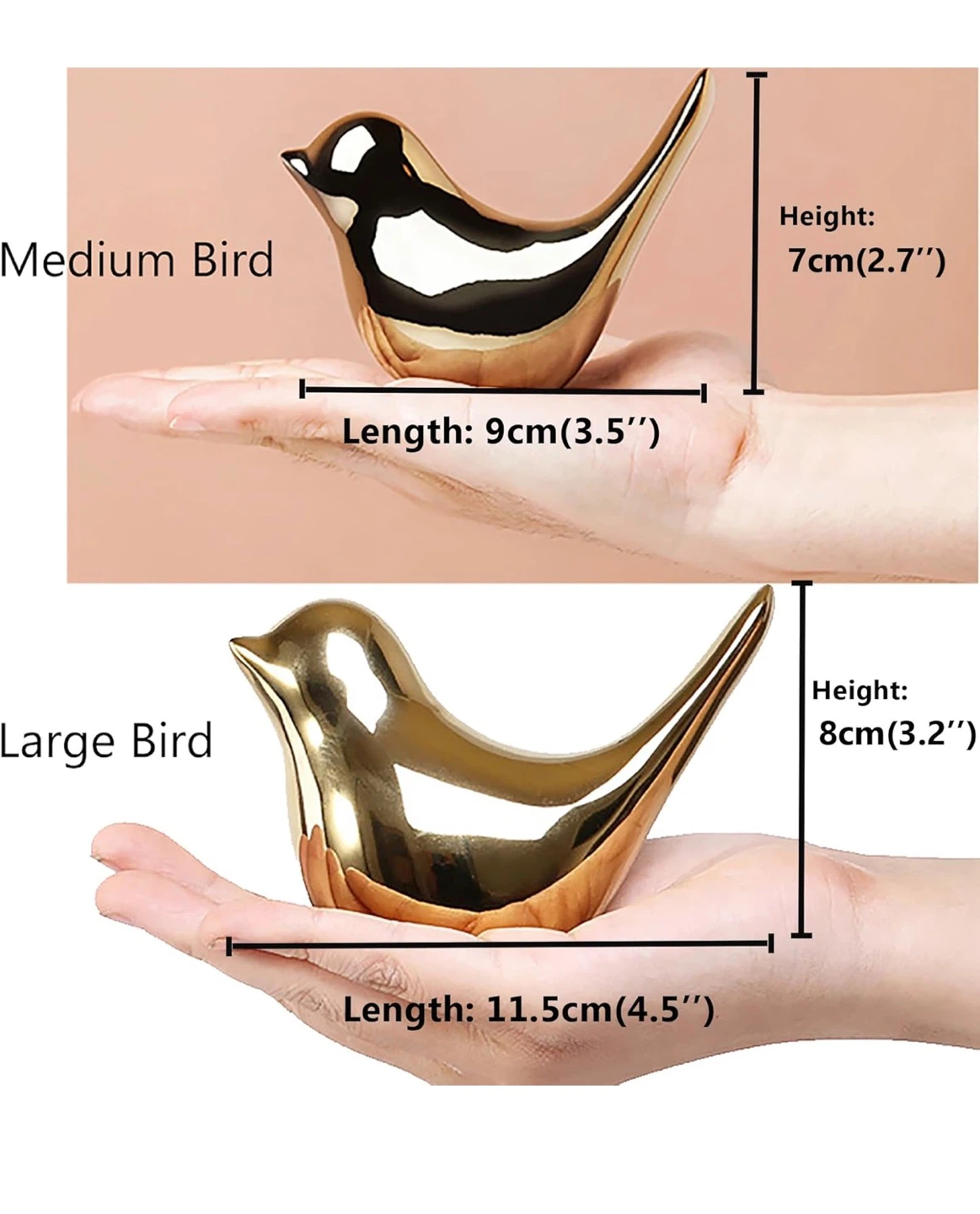 Gold Ceramic Bird Decor Set - photo 2