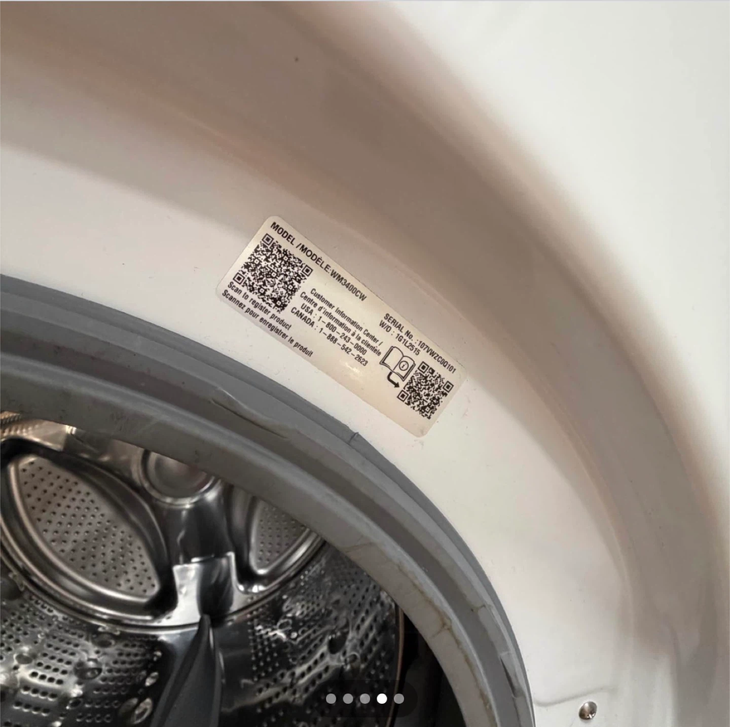 LG WM3400CW Washer and Dryer Combo - photo 4