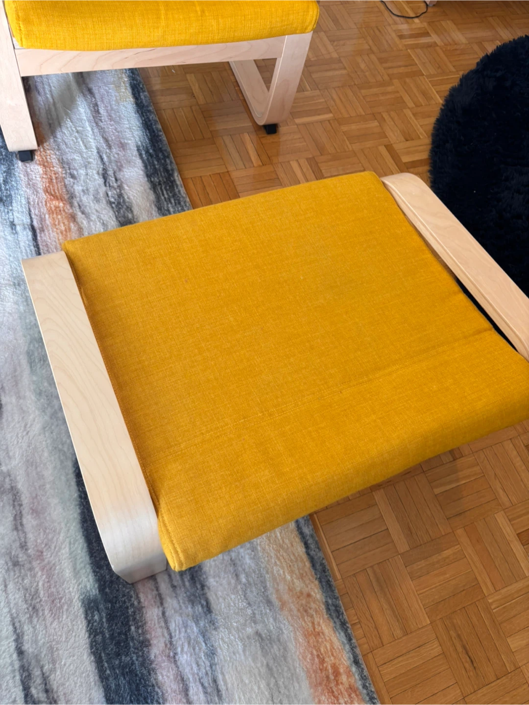 IKEA Poäng Chair and Ottoman Set - Yellow - photo 5