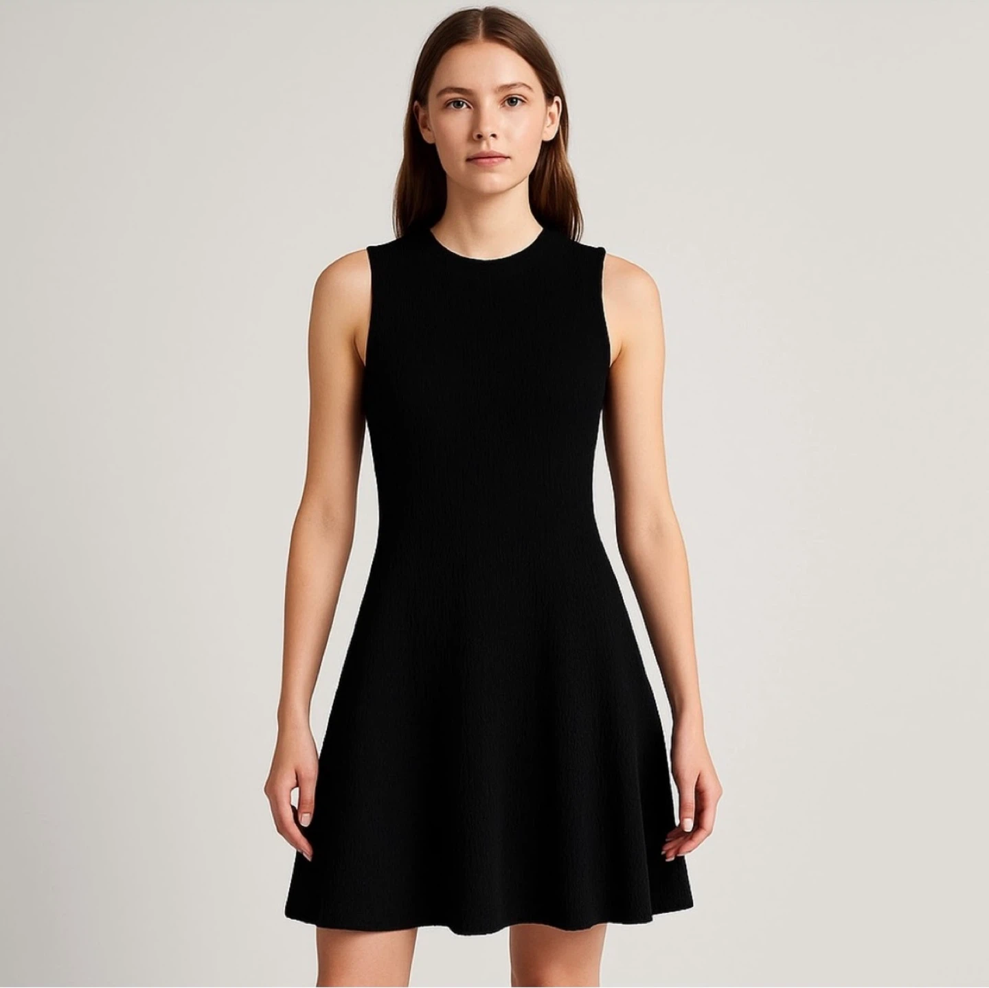 Zara Black Sleeveless Fit & Flare Dress