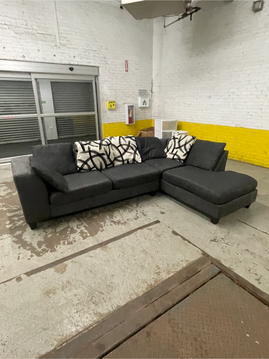 Dark Gray Sectional Sofa with Chaise