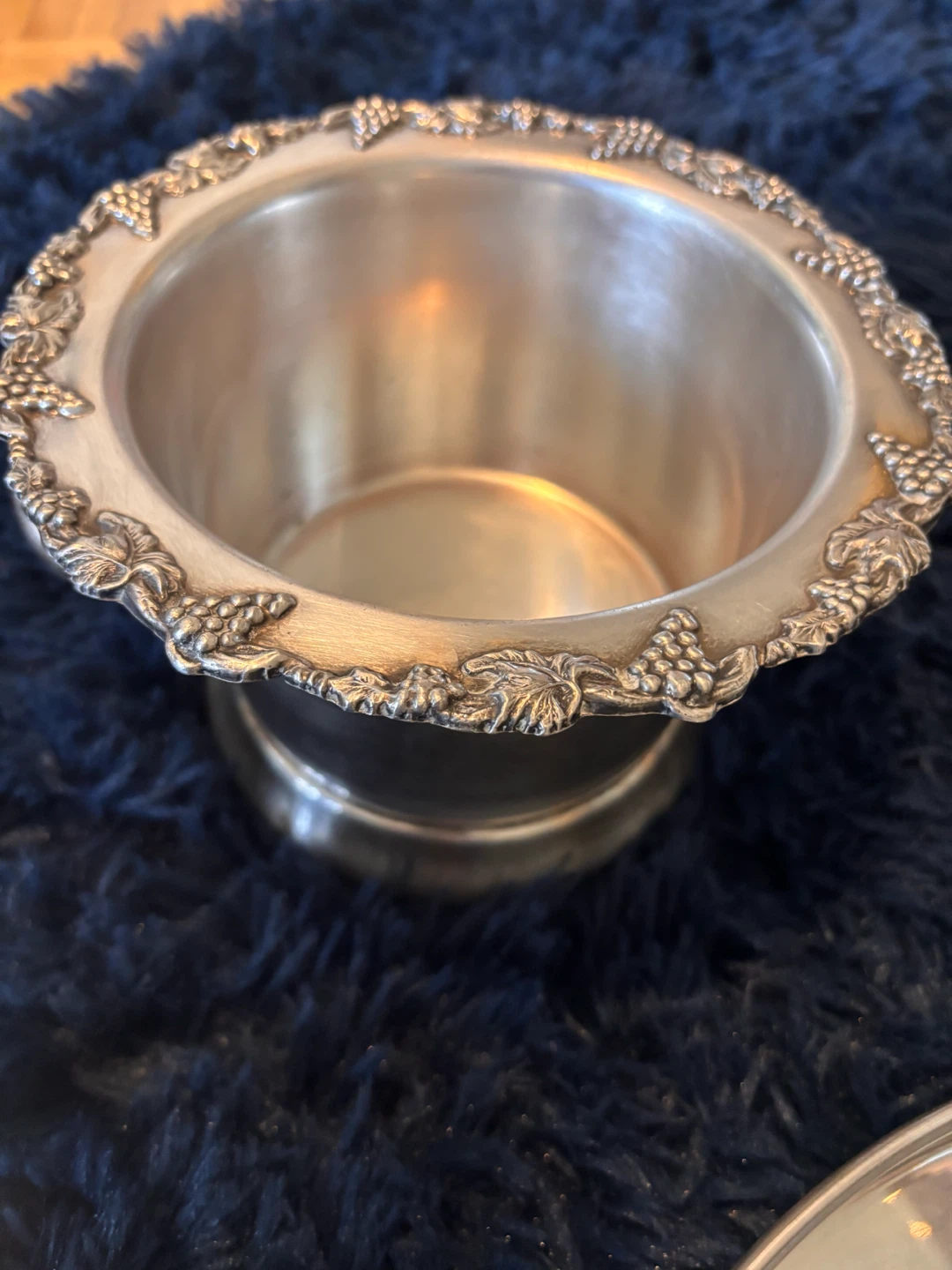 Decorative Silver-Tone Ice Bucket