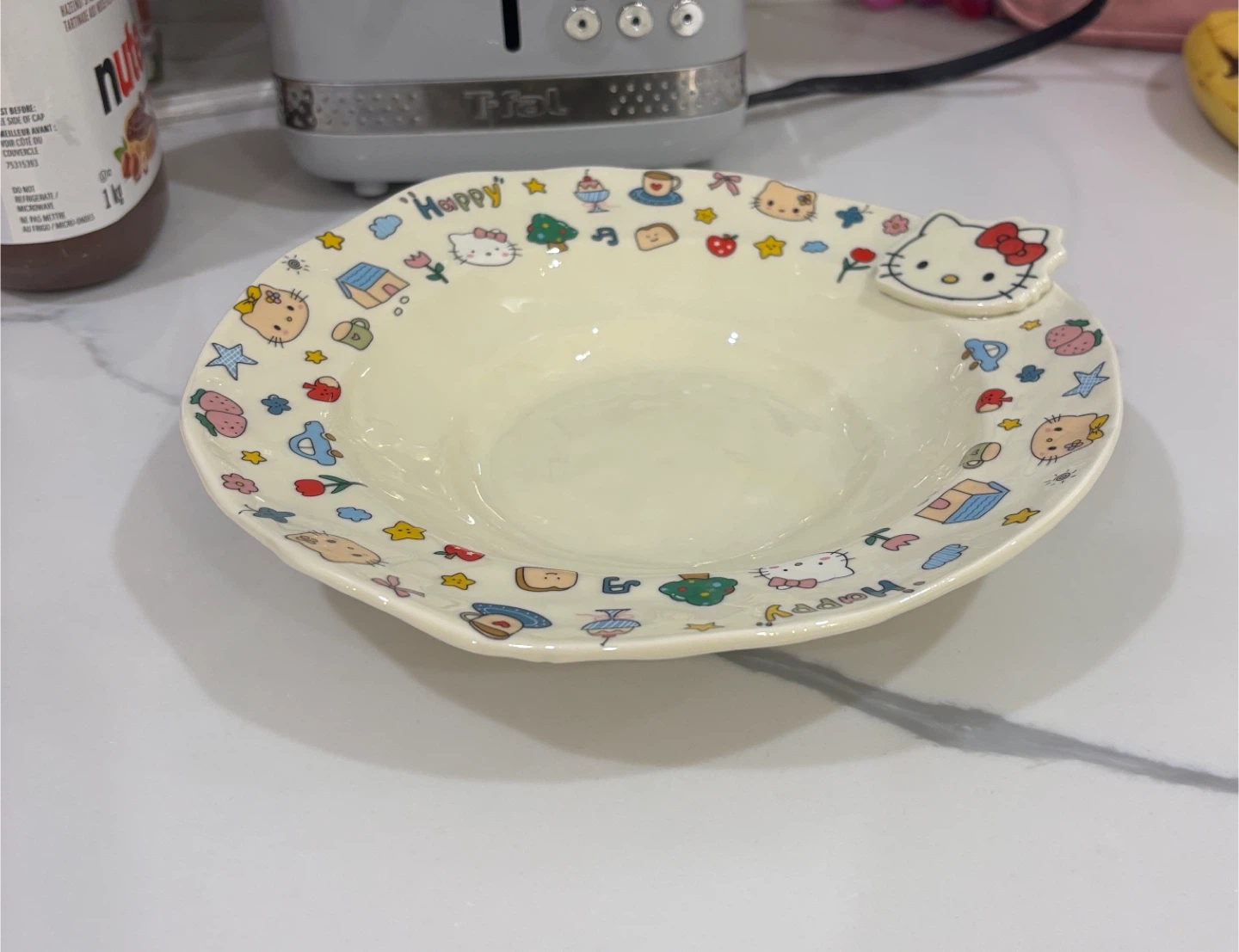 Colorful Hello Kitty Handcrafted Ceramic Pasta Plate, 8.9-Inch - photo 4