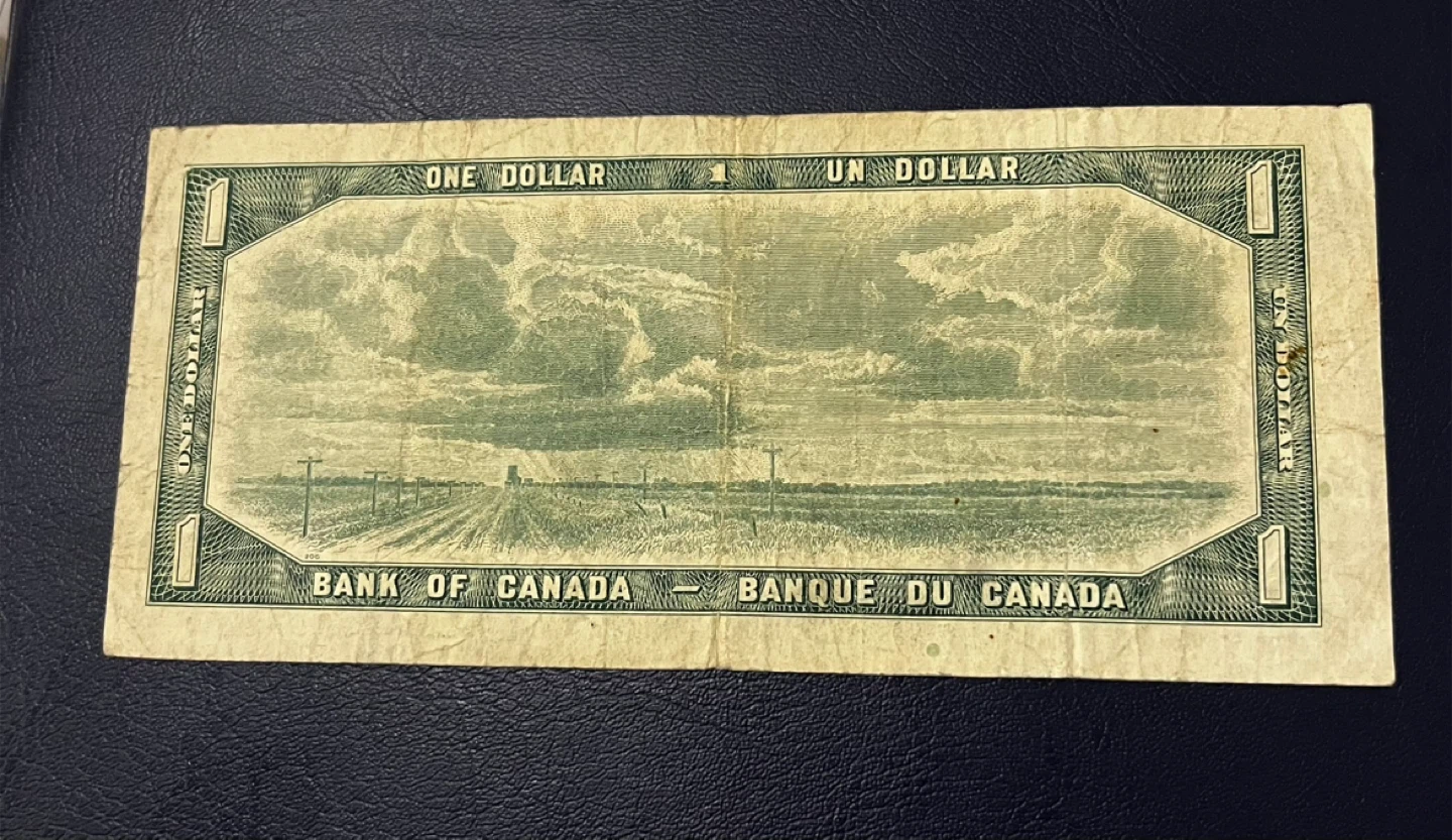1954 Canada One Dollar collectable Bill