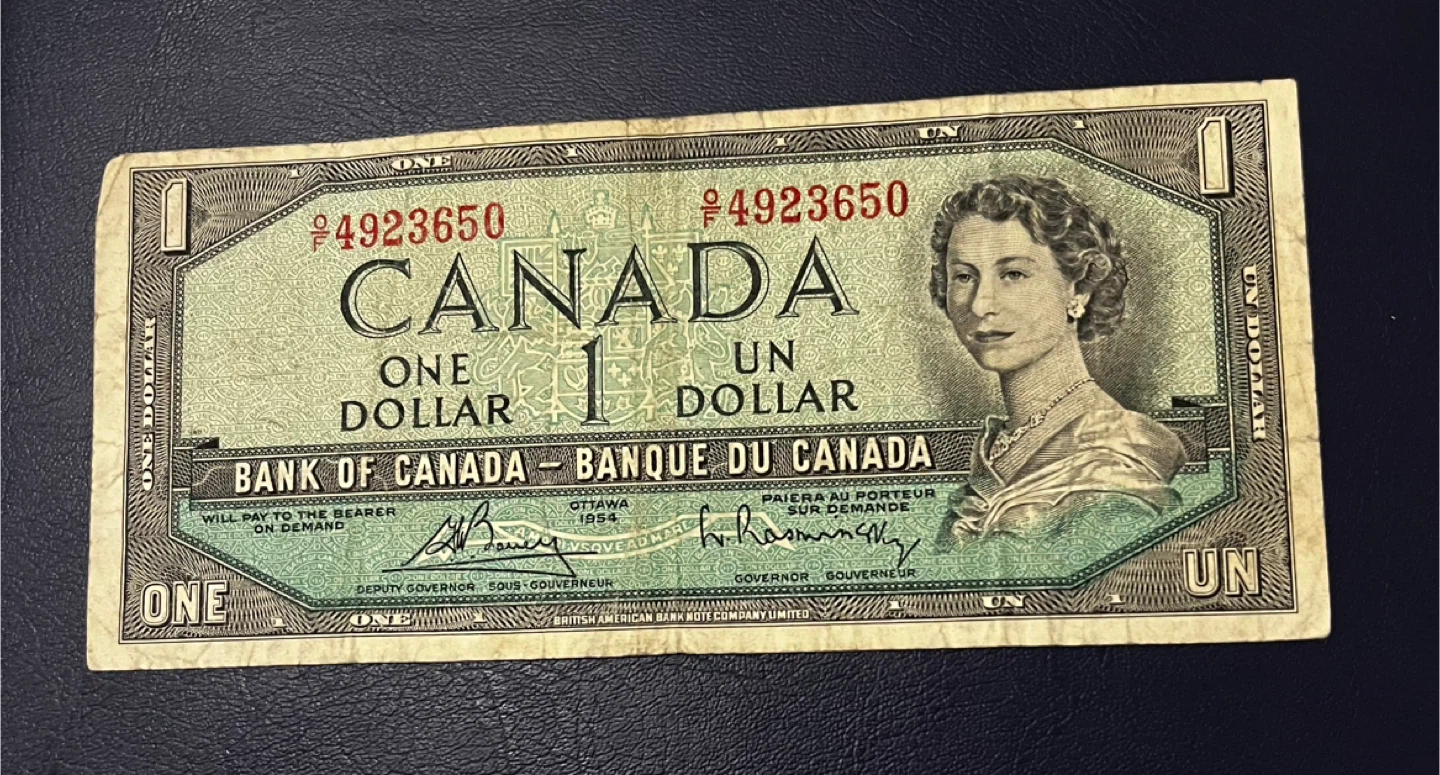 1954 Canada One Dollar collectable Bill - photo 4