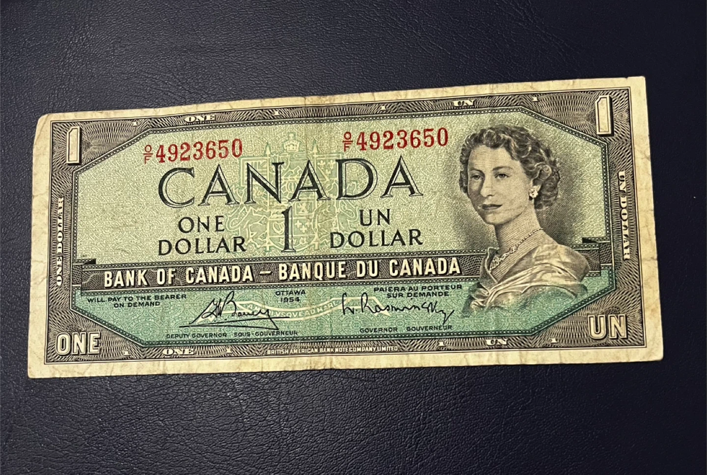 1954 Canada One Dollar collectable Bill - photo 2